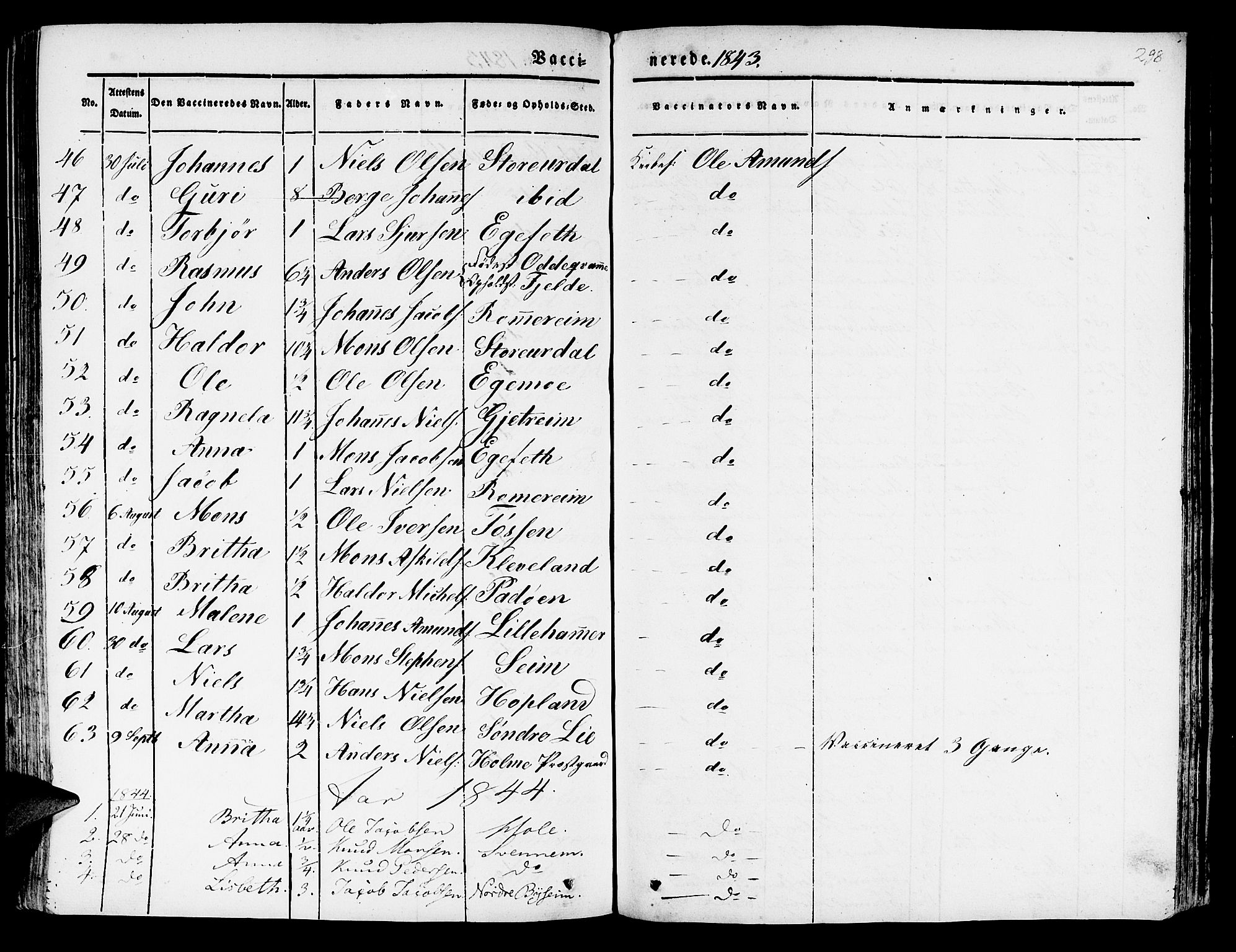 Hosanger sokneprestembete, SAB/A-75801/H/Haa: Parish register (official) no. A 7, 1835-1848, p. 298