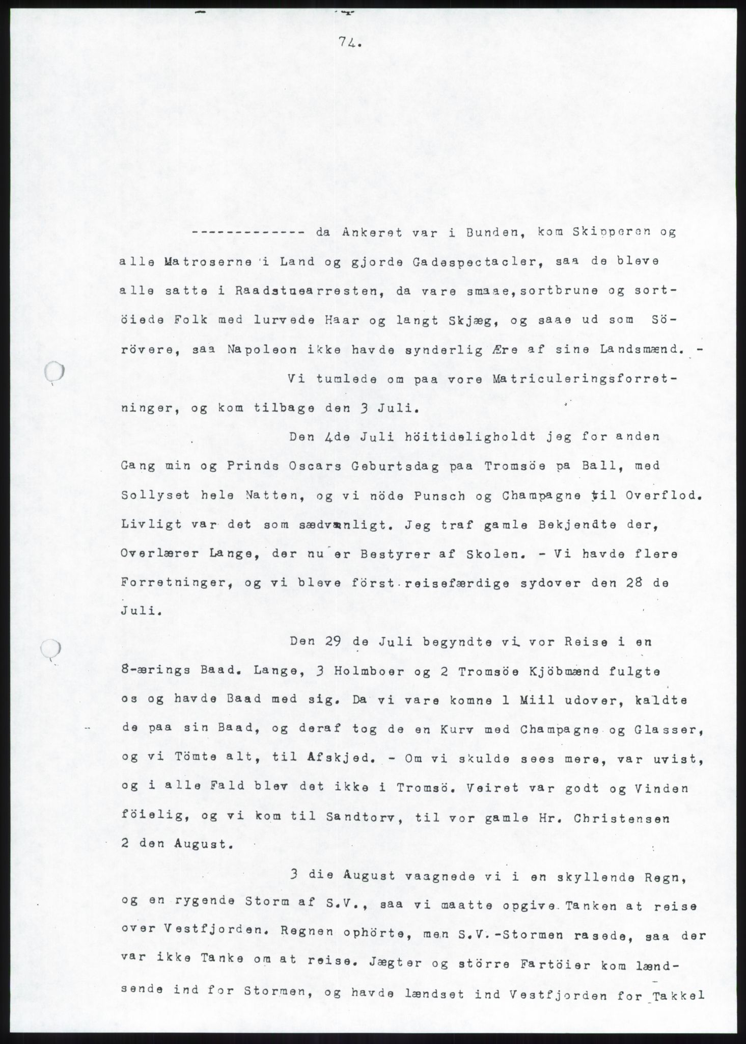Blom, Gustav Peter, AV/RA-PA-0568/F/L0002/0002: Transkripsjoner, brev og manuskript / Transkripsjon av manuskript med G. P. Bloms erindringer, del B, C og D (ved Peter Julius Blom?), p. 3