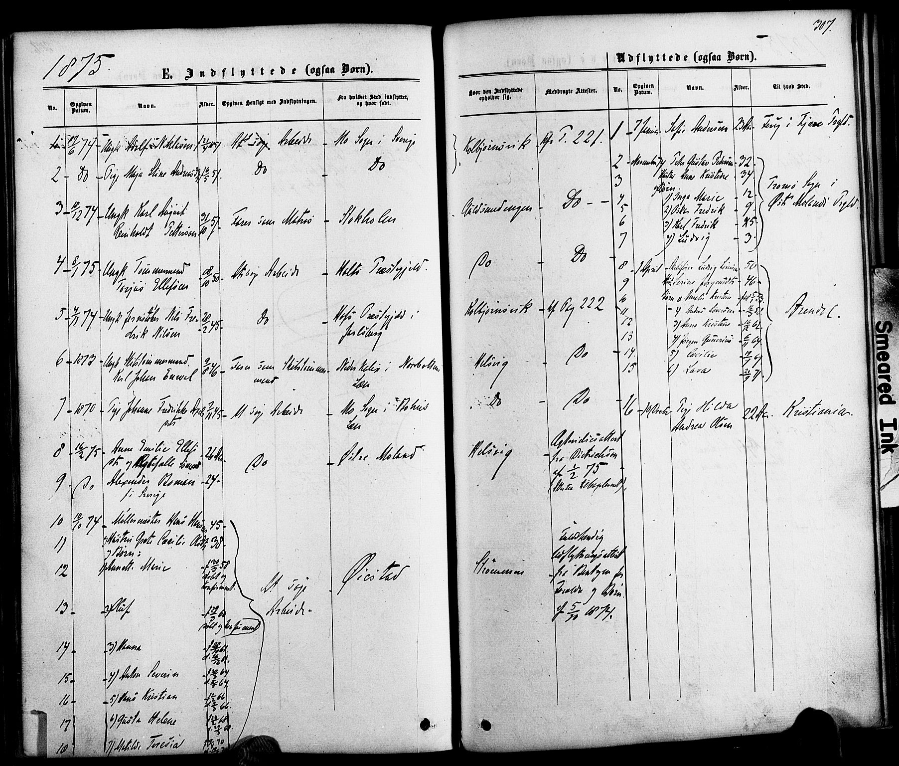 Hisøy sokneprestkontor, SAK/1111-0020/F/Fa/L0002: Parish register (official) no. A 2, 1872-1880, p. 307
