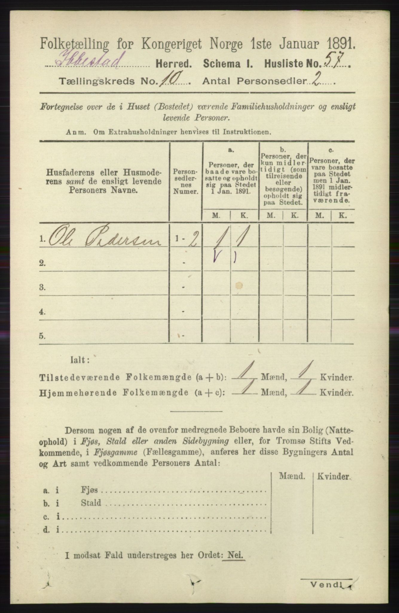 RA, 1891 census for 1917 Ibestad, 1891, p. 6831