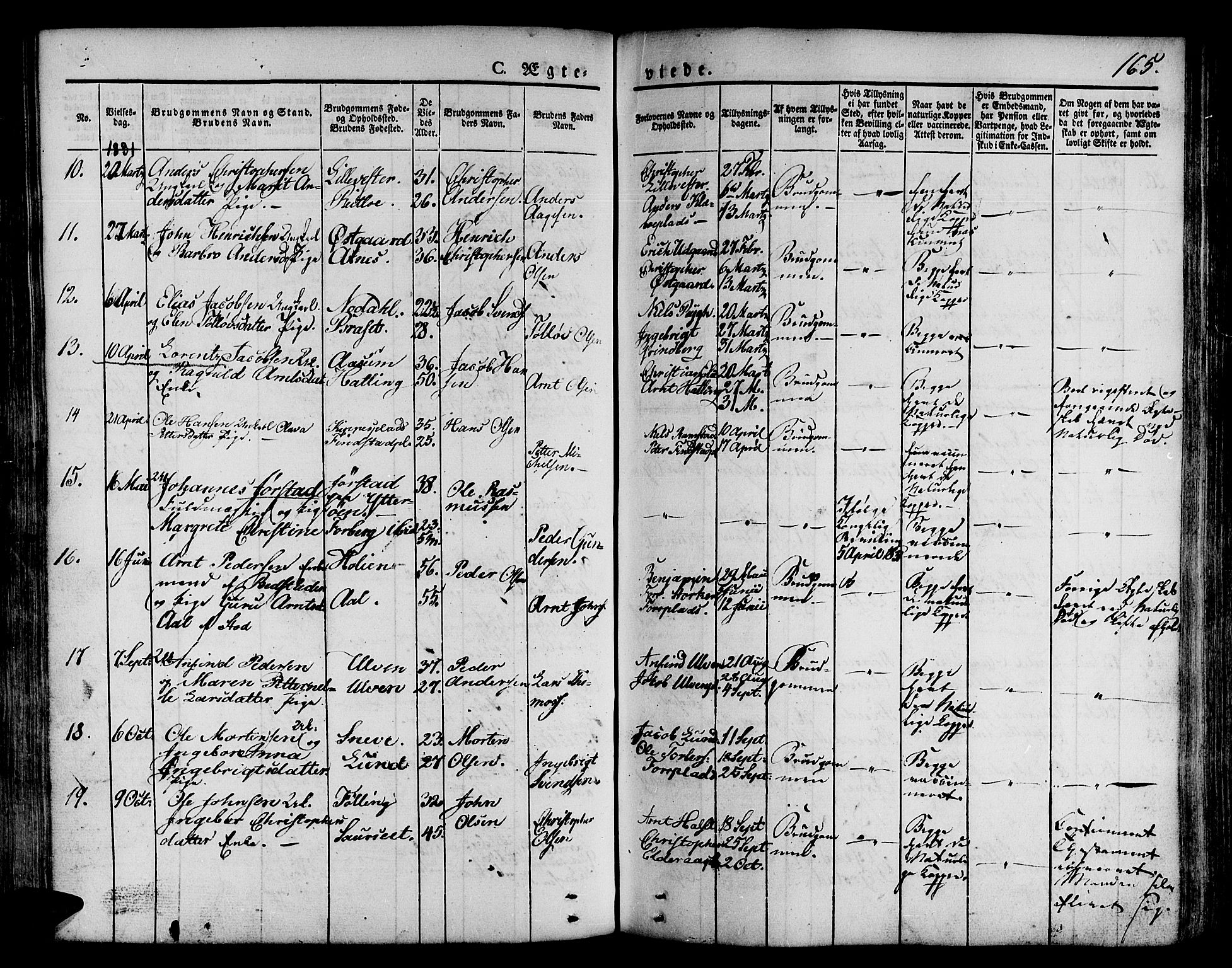 Ministerialprotokoller, klokkerbøker og fødselsregistre - Nord-Trøndelag, SAT/A-1458/746/L0445: Parish register (official) no. 746A04, 1826-1846, p. 165