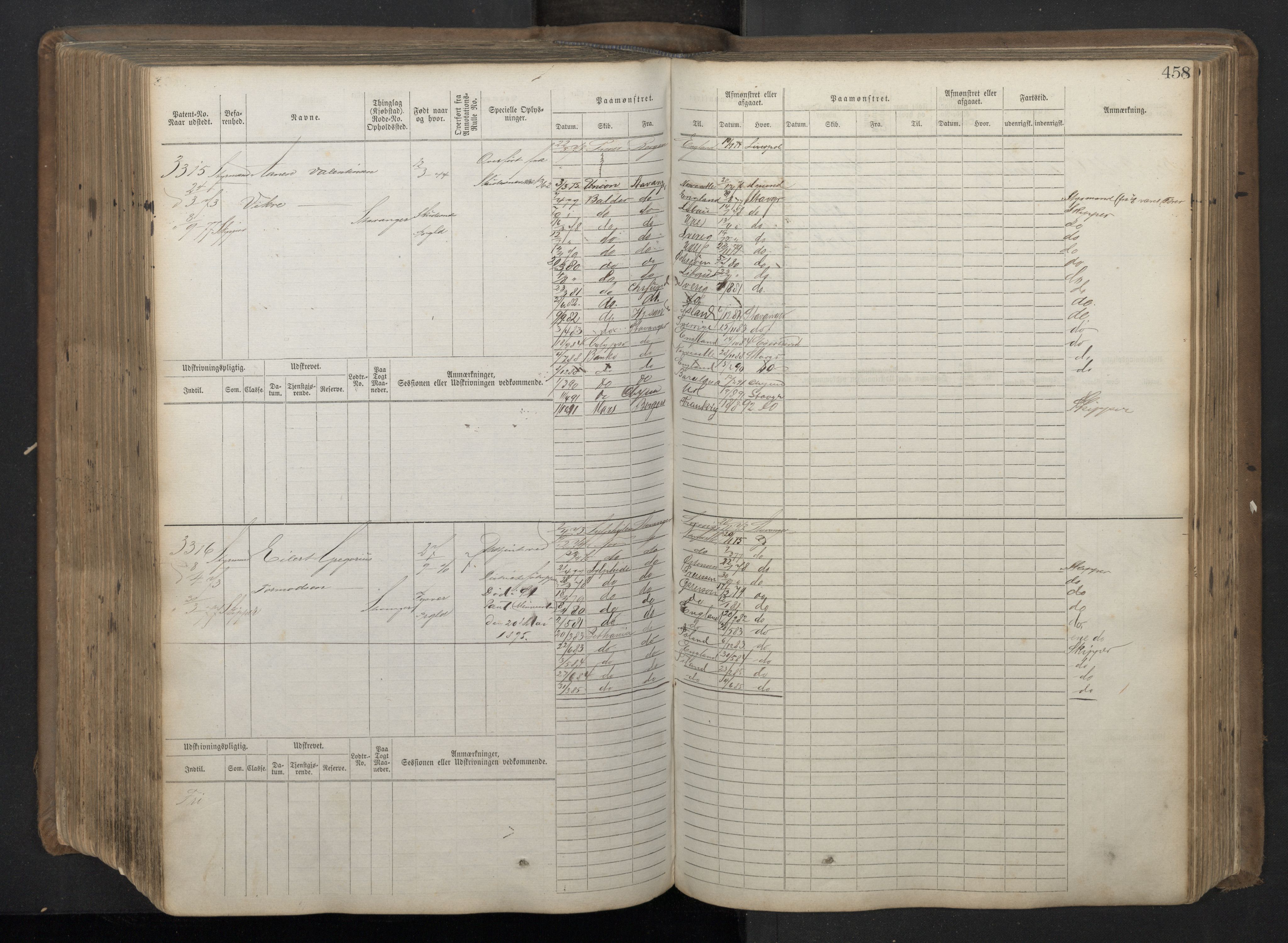 Stavanger sjømannskontor, AV/SAST-A-102006/F/Fb/Fbb/L0018: Sjøfartshovedrulle patnentnr. 2402-3602 (dublett), 1869, p. 462