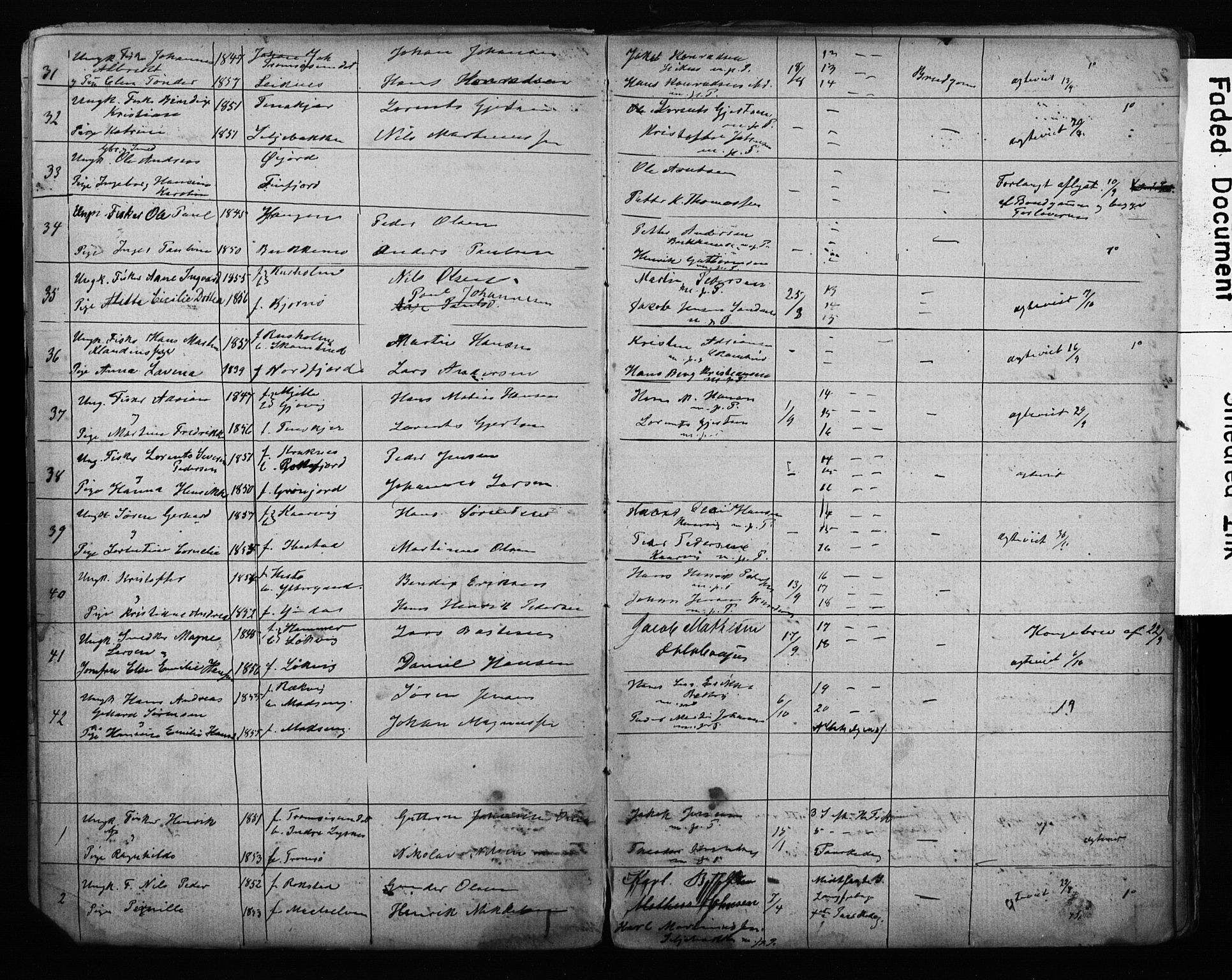 Lenvik sokneprestembete, SATØ/S-1310/I/Ie/L0095: Banns register no. 95, 1868-1890