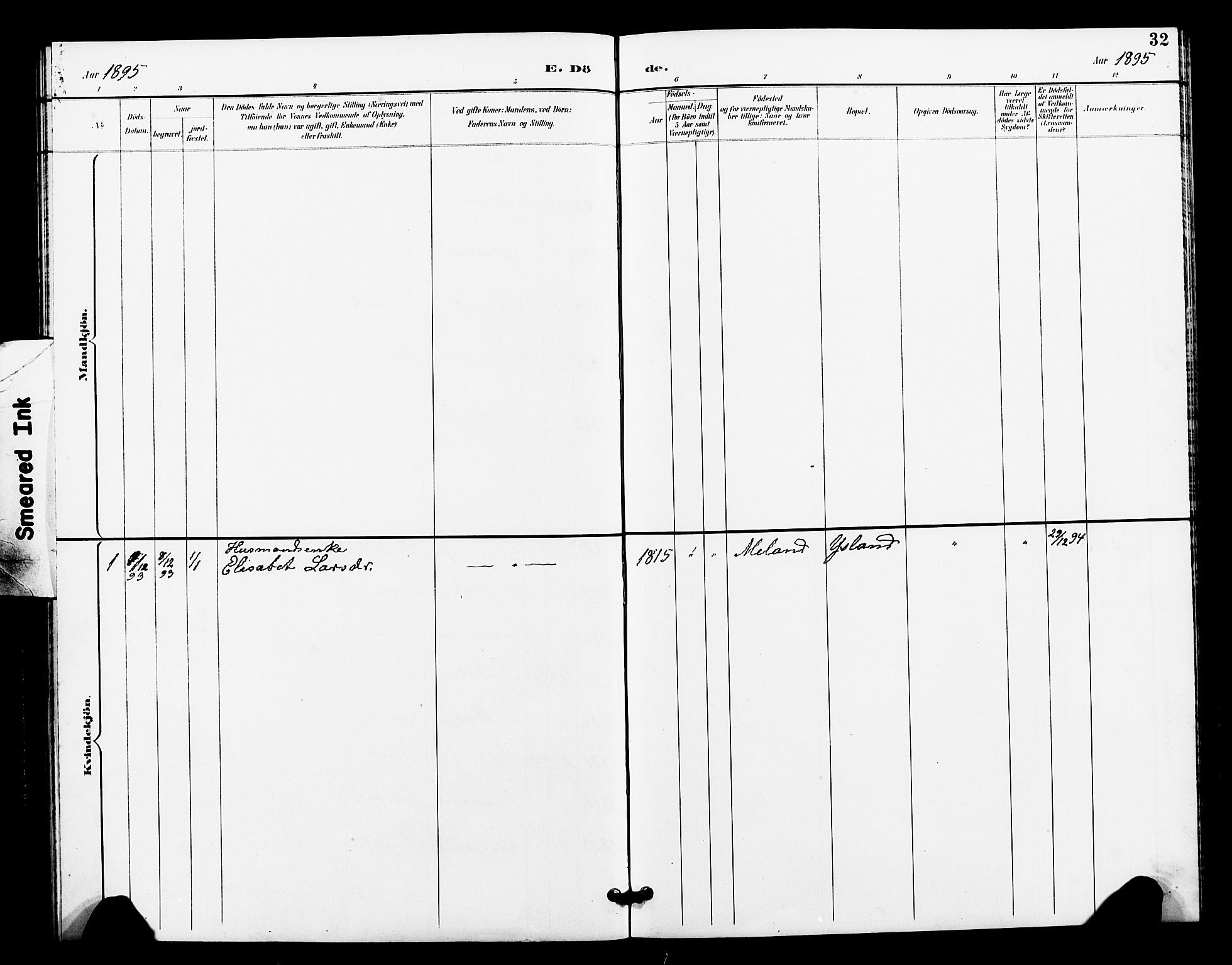 Ministerialprotokoller, klokkerbøker og fødselsregistre - Sør-Trøndelag, SAT/A-1456/663/L0762: Parish register (copy) no. 663C02, 1894-1899, p. 32