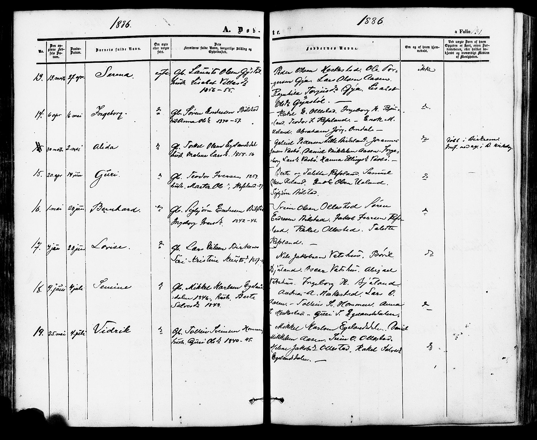 Lund sokneprestkontor, AV/SAST-A-101809/S06/L0010: Parish register (official) no. A 9, 1854-1886, p. 131