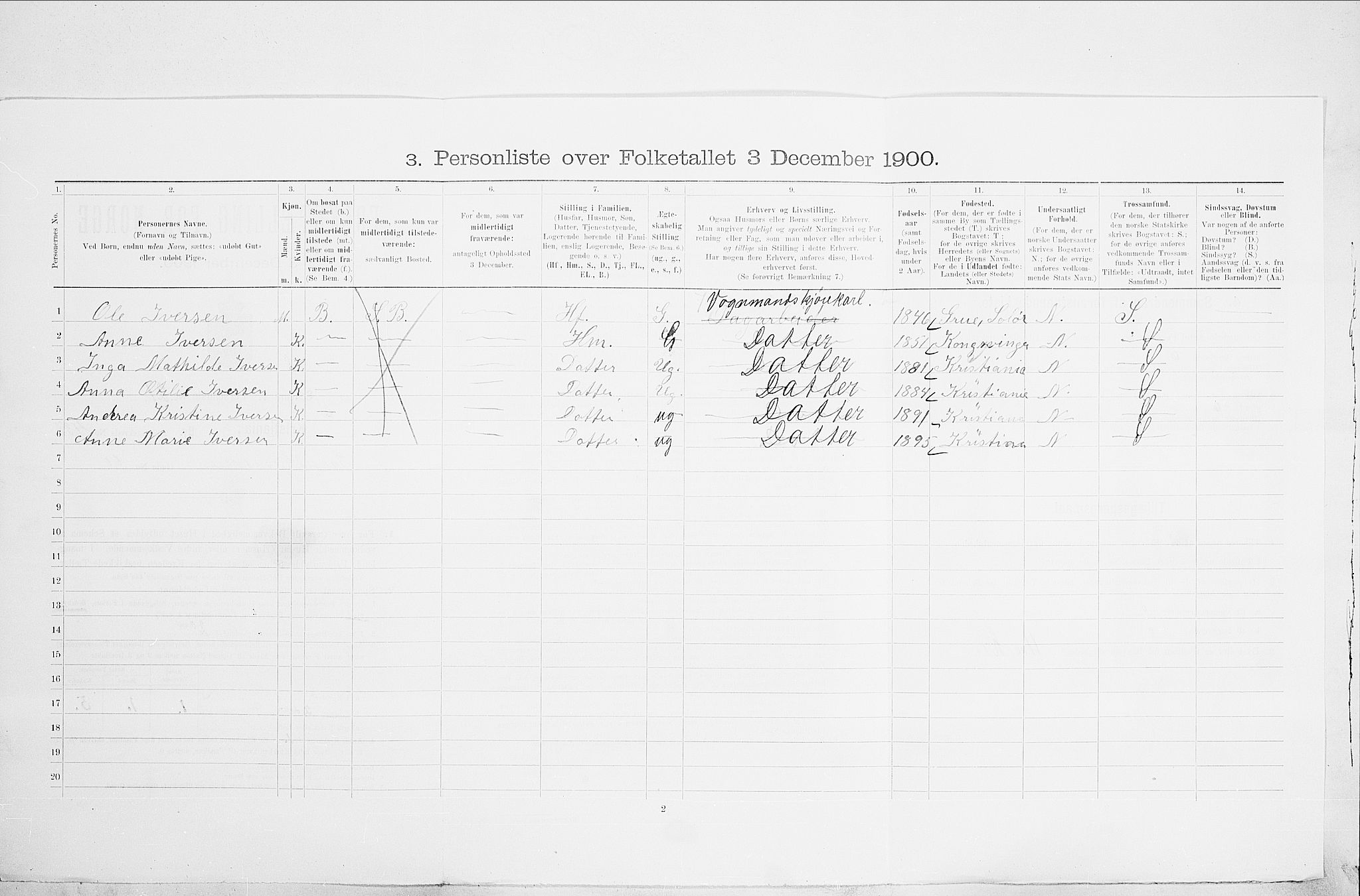SAO, 1900 census for Kristiania, 1900, p. 105171