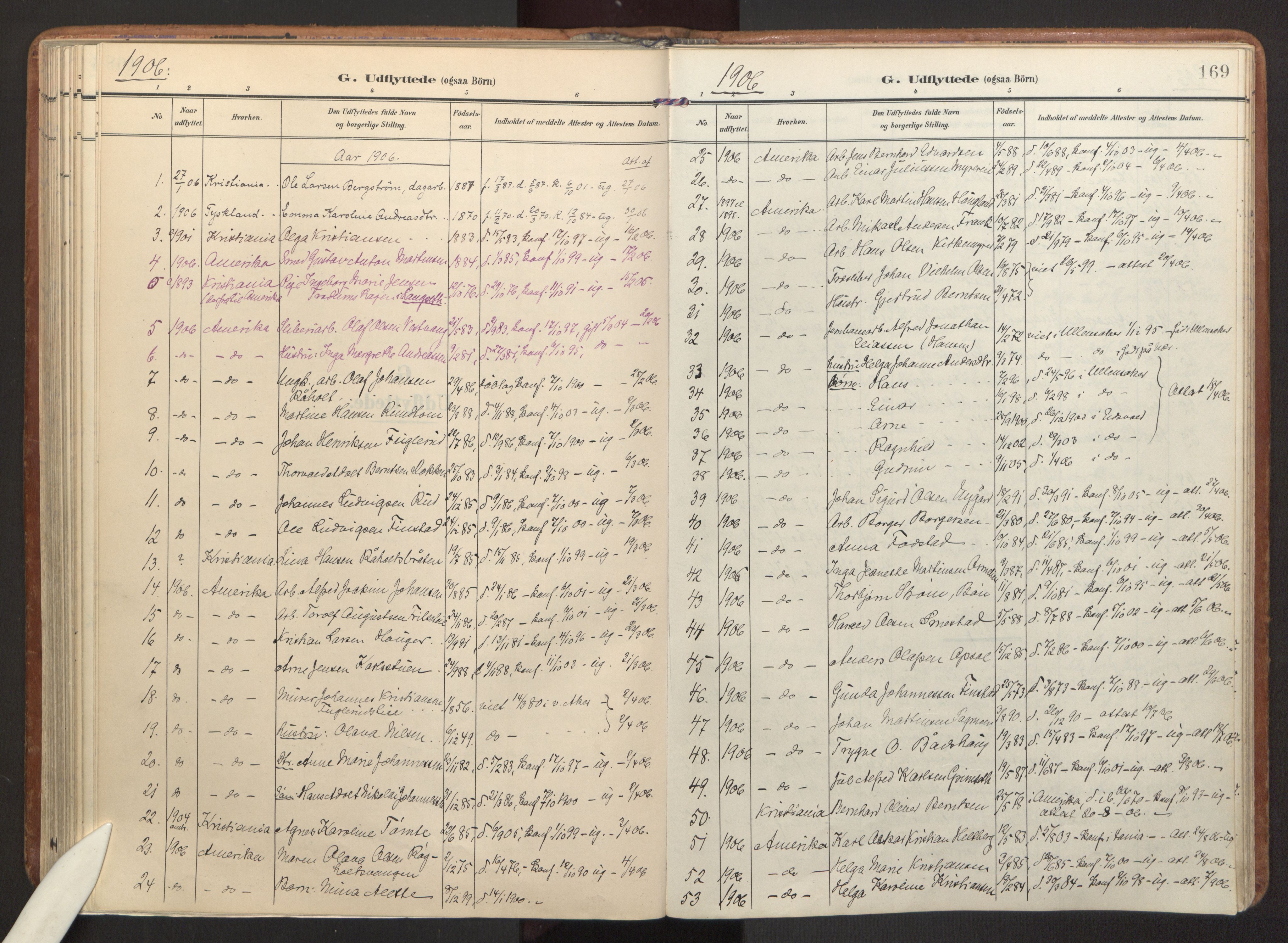 Eidsvoll prestekontor Kirkebøker, SAO/A-10888/F/Fa: Parish register (official) no. I 7, 1905-1920, p. 169
