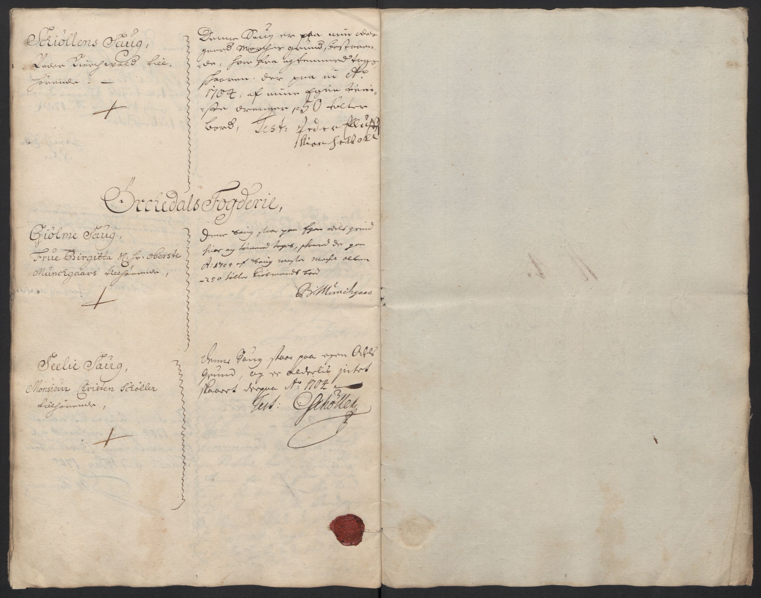 Rentekammeret inntil 1814, Reviderte regnskaper, Fogderegnskap, AV/RA-EA-4092/R60/L3954: Fogderegnskap Orkdal og Gauldal, 1704, p. 338