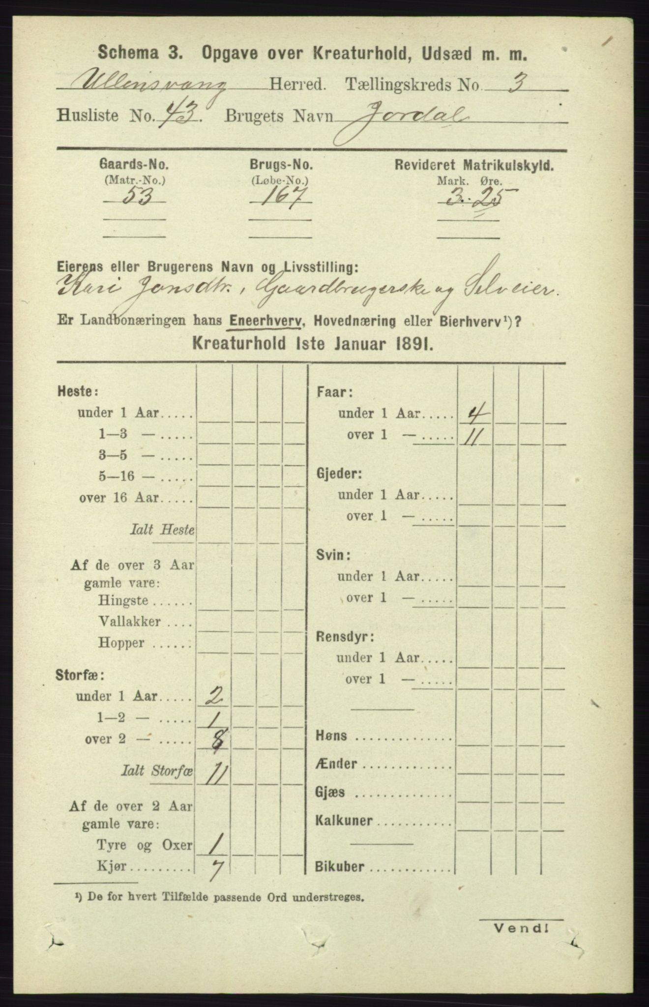 RA, 1891 census for 1230 Ullensvang, 1891, p. 6895