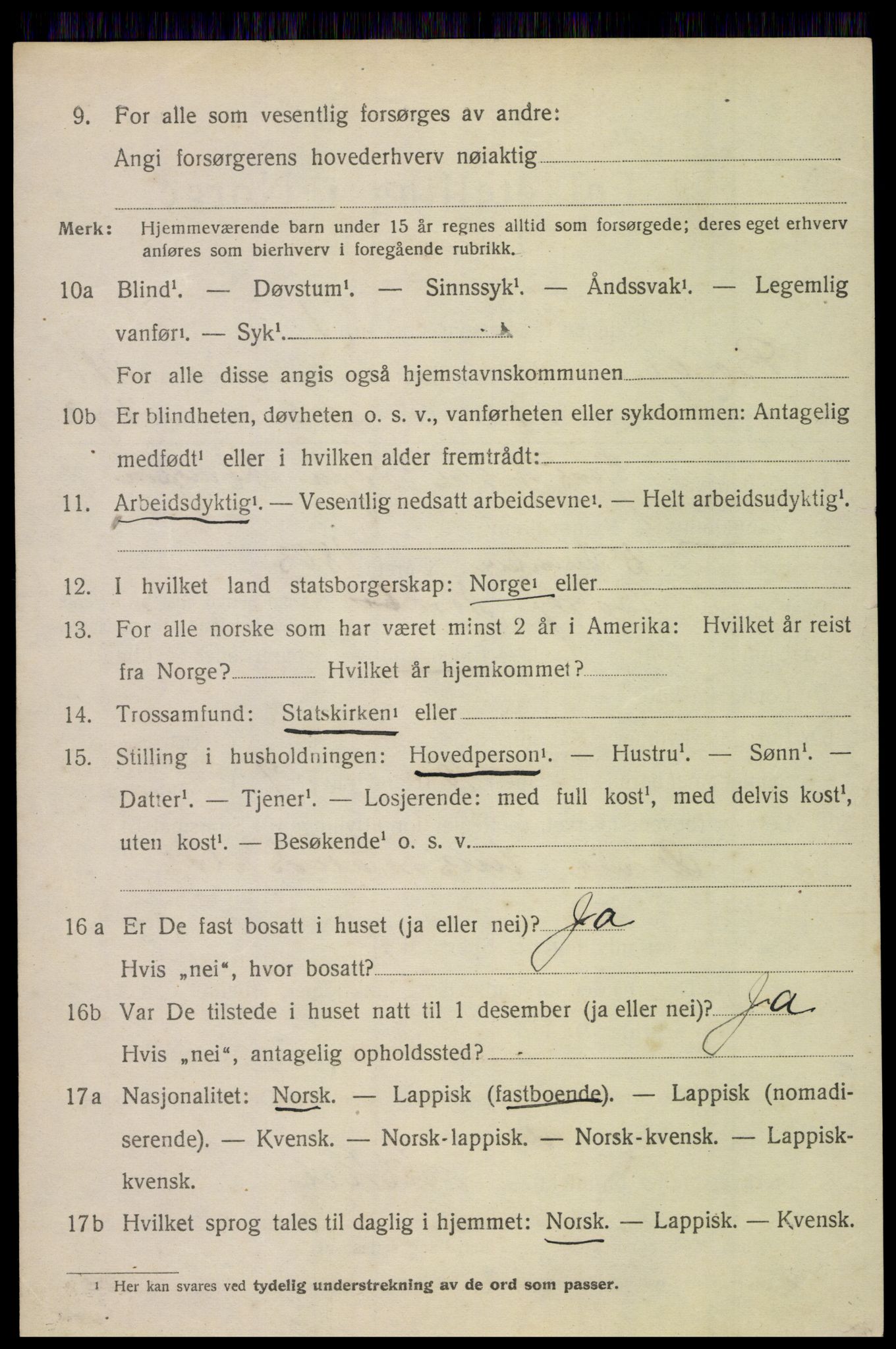 SAT, 1920 census for Borge, 1920, p. 9420