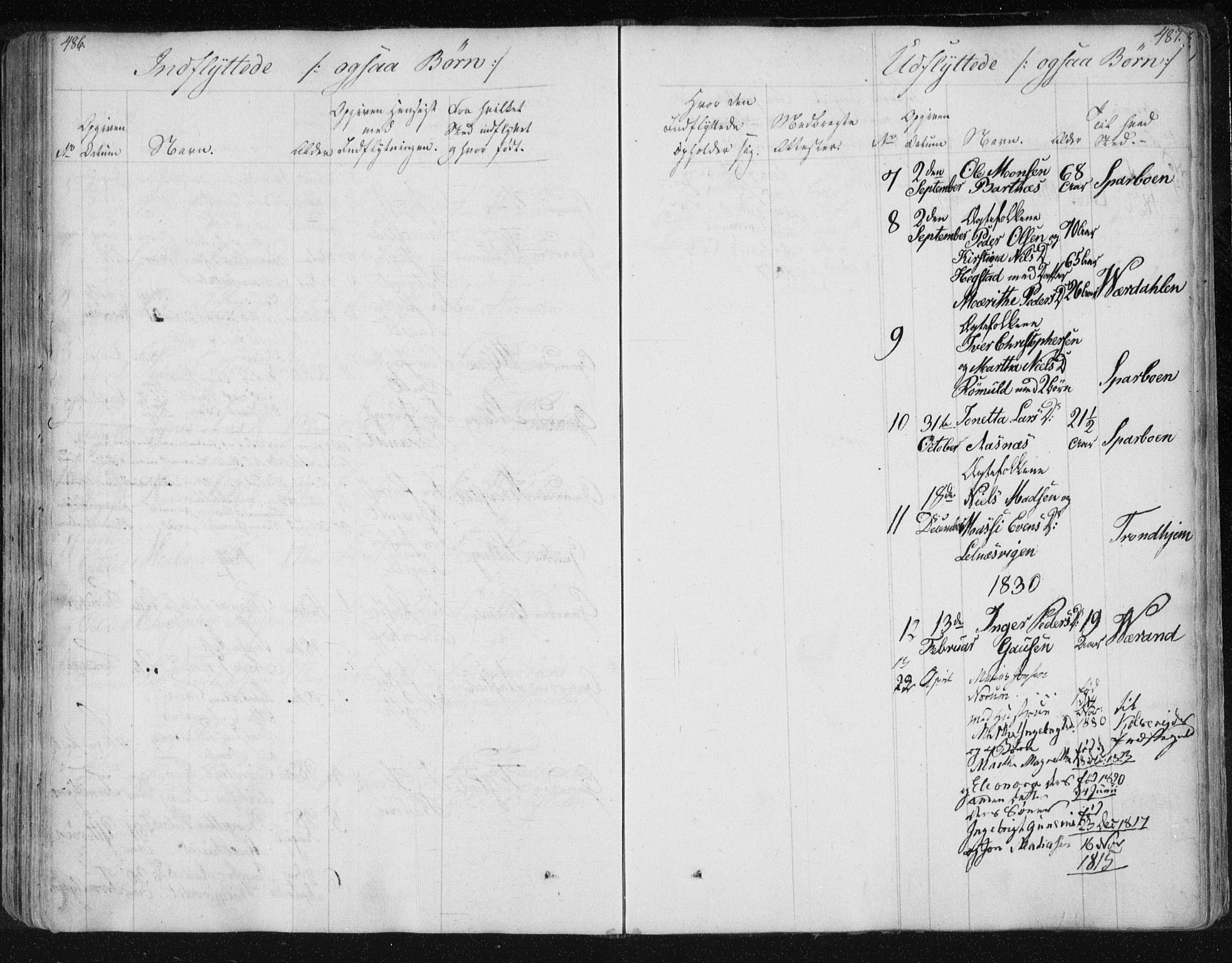 Ministerialprotokoller, klokkerbøker og fødselsregistre - Nord-Trøndelag, SAT/A-1458/730/L0276: Parish register (official) no. 730A05, 1822-1830, p. 486-487