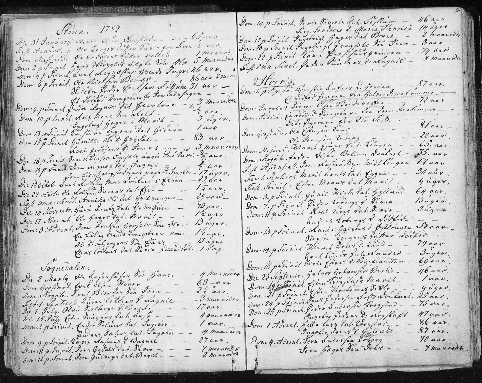Ministerialprotokoller, klokkerbøker og fødselsregistre - Sør-Trøndelag, SAT/A-1456/687/L0991: Parish register (official) no. 687A02, 1747-1790, p. 56