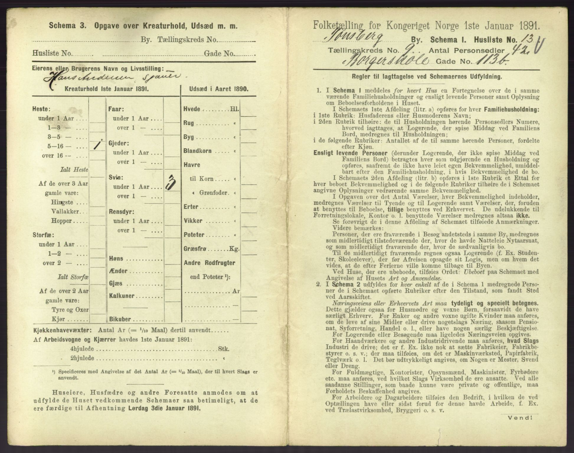 RA, 1891 census for 0705 Tønsberg, 1891, p. 386