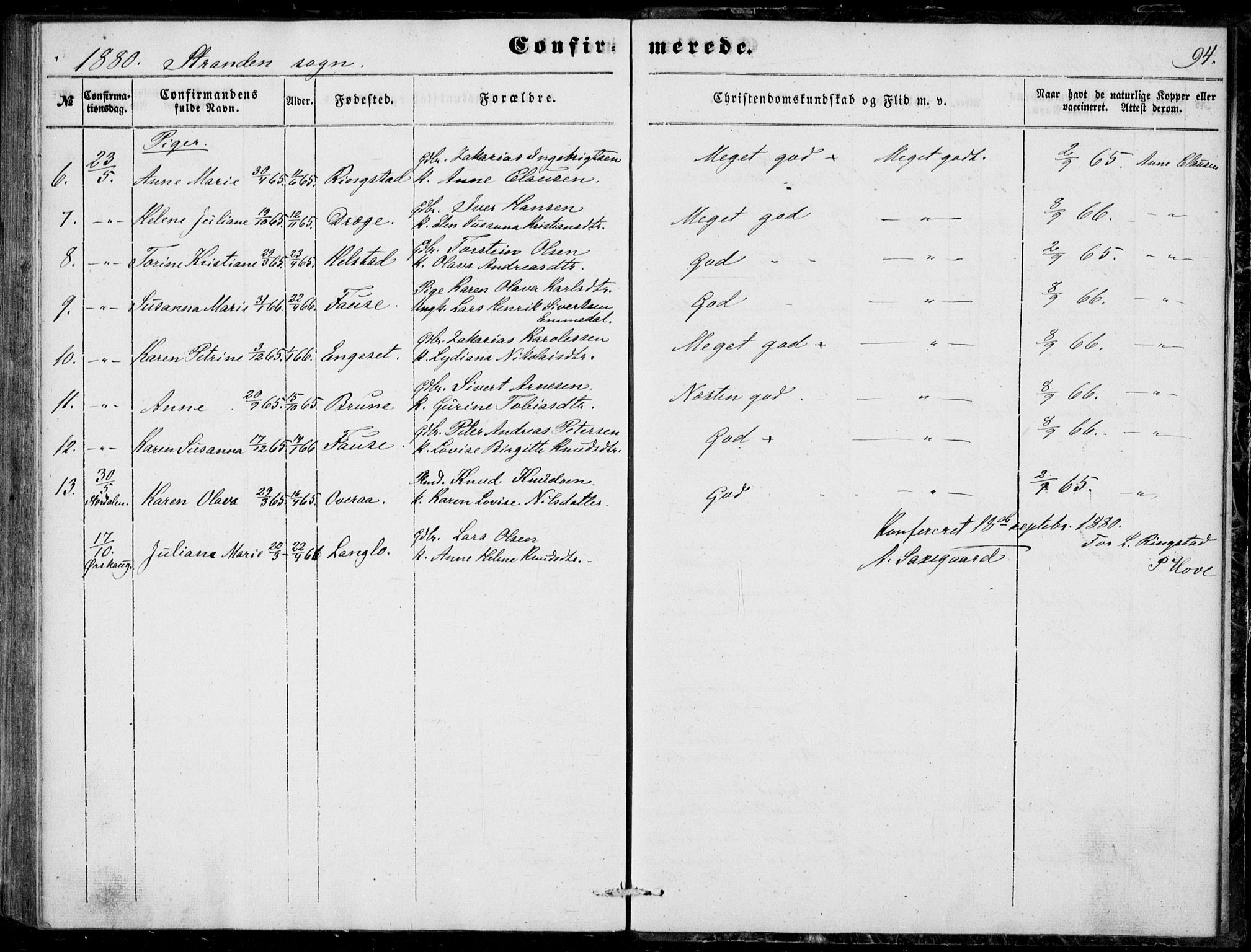 Ministerialprotokoller, klokkerbøker og fødselsregistre - Møre og Romsdal, AV/SAT-A-1454/520/L0281: Parish register (official) no. 520A10, 1851-1881, p. 94