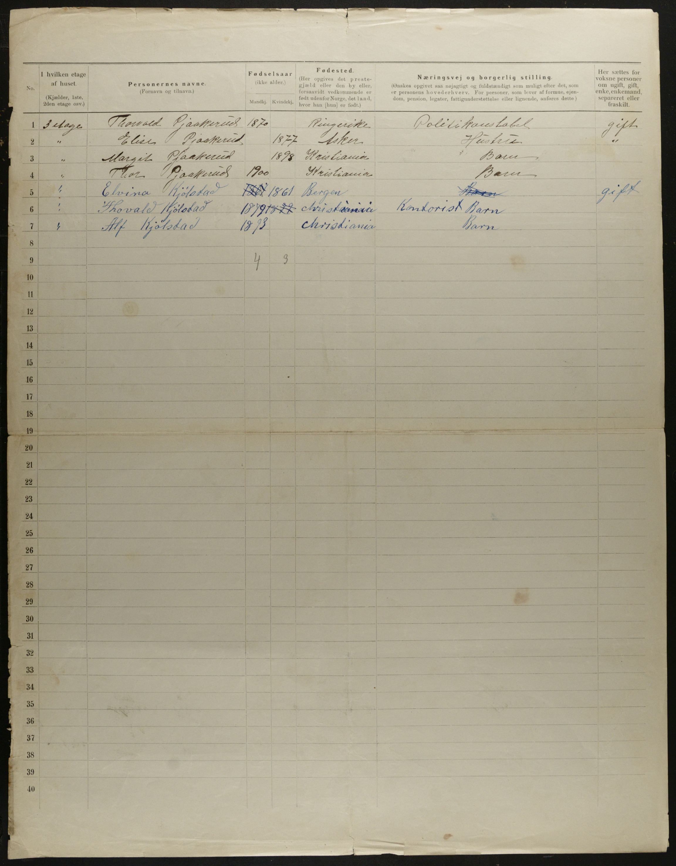 OBA, Municipal Census 1901 for Kristiania, 1901, p. 8942