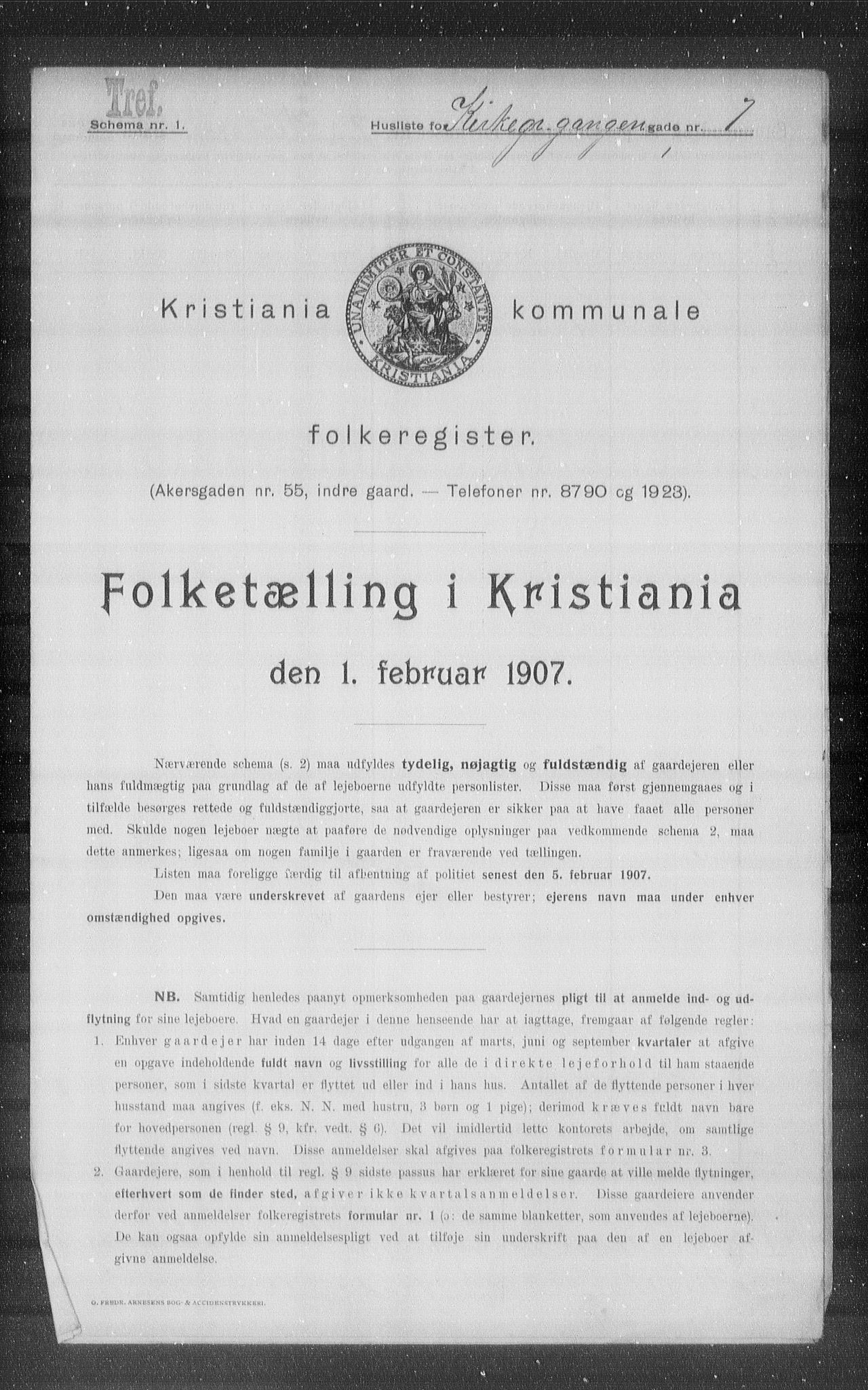 OBA, Municipal Census 1907 for Kristiania, 1907, p. 25500