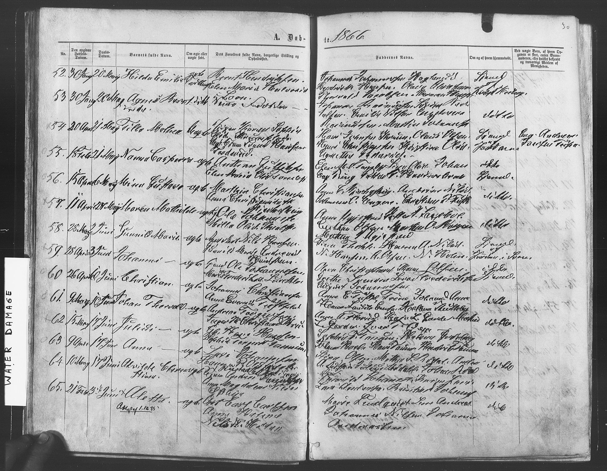 Vestby prestekontor Kirkebøker, SAO/A-10893/F/Fa/L0008: Parish register (official) no. I 8, 1863-1877, p. 30