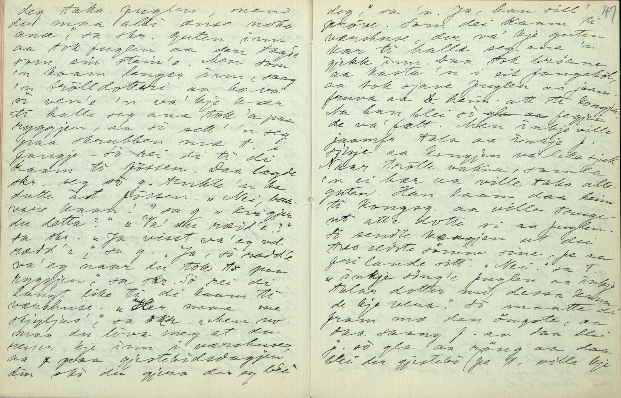 Rikard Berge, TEMU/TGM-A-1003/F/L0006/0022: 201-250 / 222 Frå Lårdal. Ymse oppskrifter nedskrivne av Rikard Berge, 1911, p. 46-47