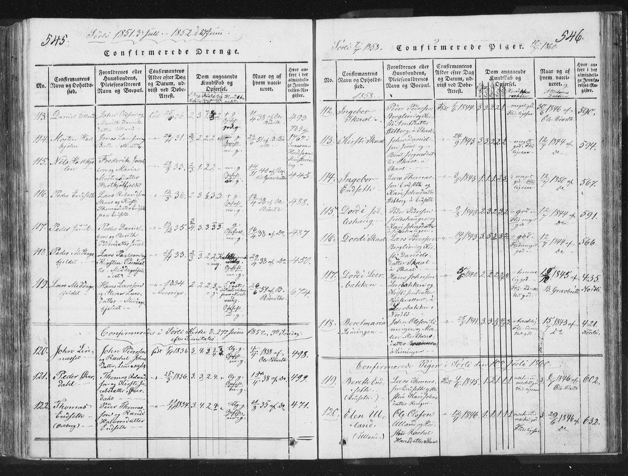 Ministerialprotokoller, klokkerbøker og fødselsregistre - Nord-Trøndelag, SAT/A-1458/755/L0491: Parish register (official) no. 755A01 /2, 1817-1864, p. 545-546