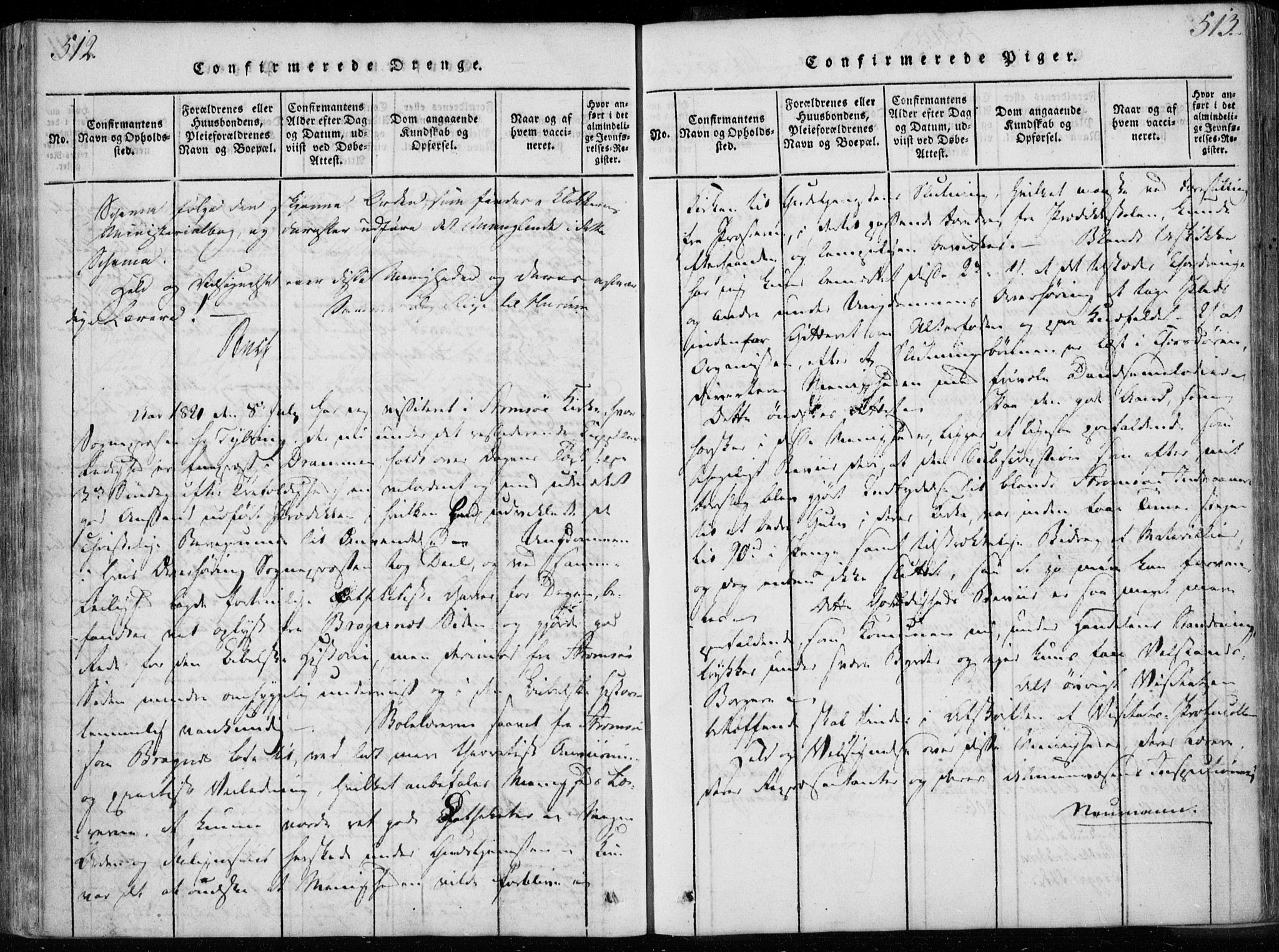 Bragernes kirkebøker, AV/SAKO-A-6/F/Fa/L0007: Parish register (official) no. I 7, 1815-1829, p. 512-513