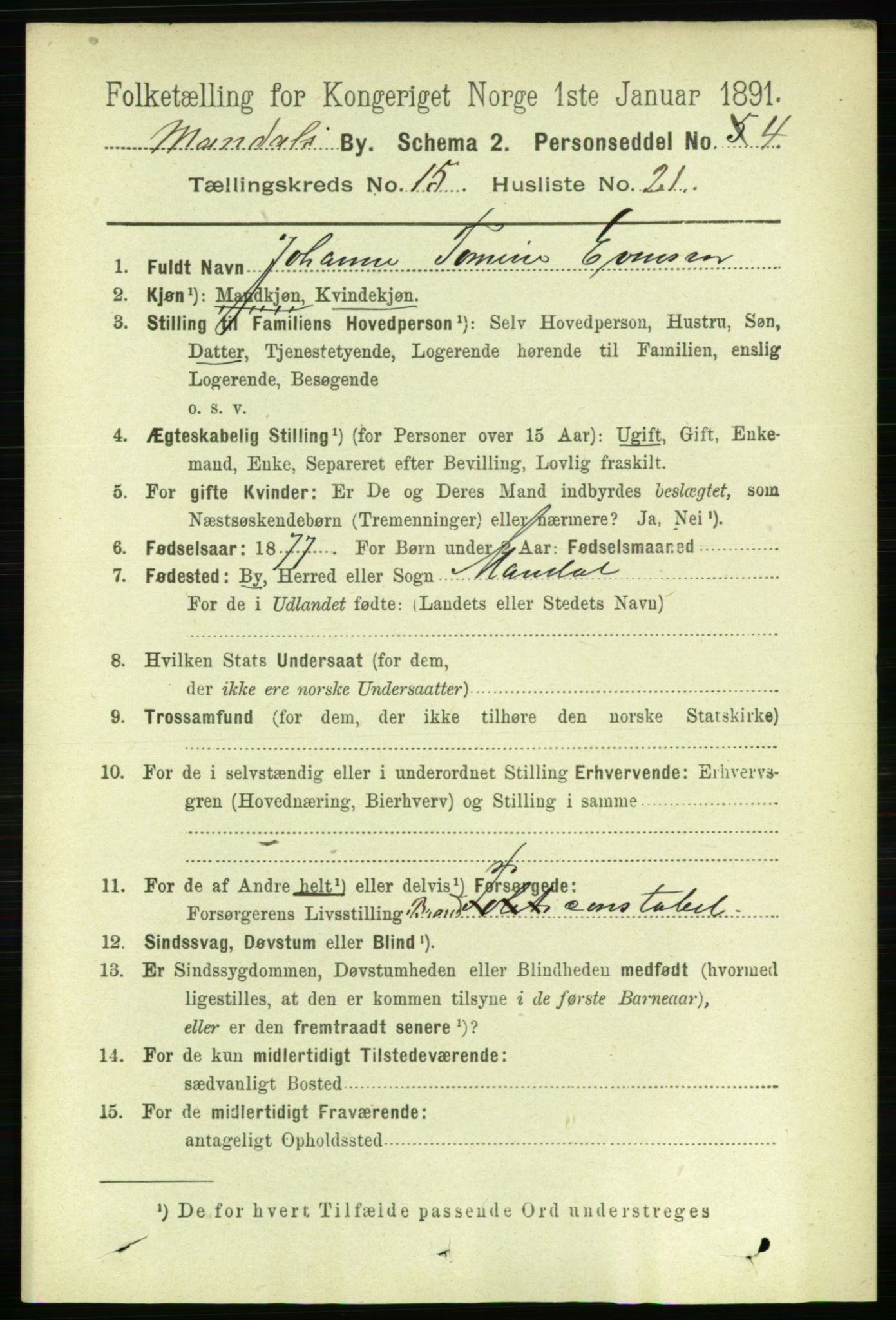 RA, 1891 census for 1002 Mandal, 1891, p. 3450