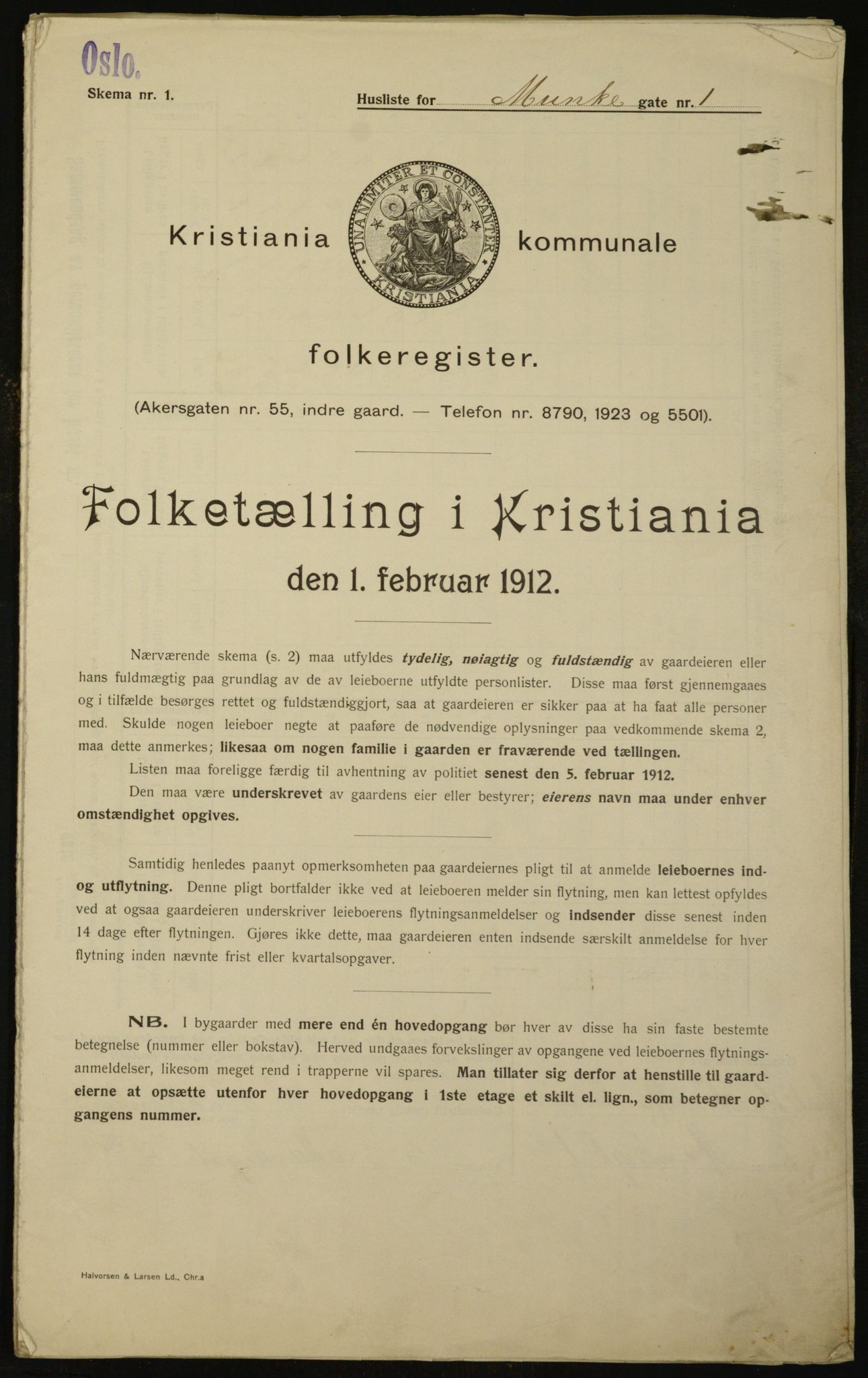 OBA, Municipal Census 1912 for Kristiania, 1912, p. 68451