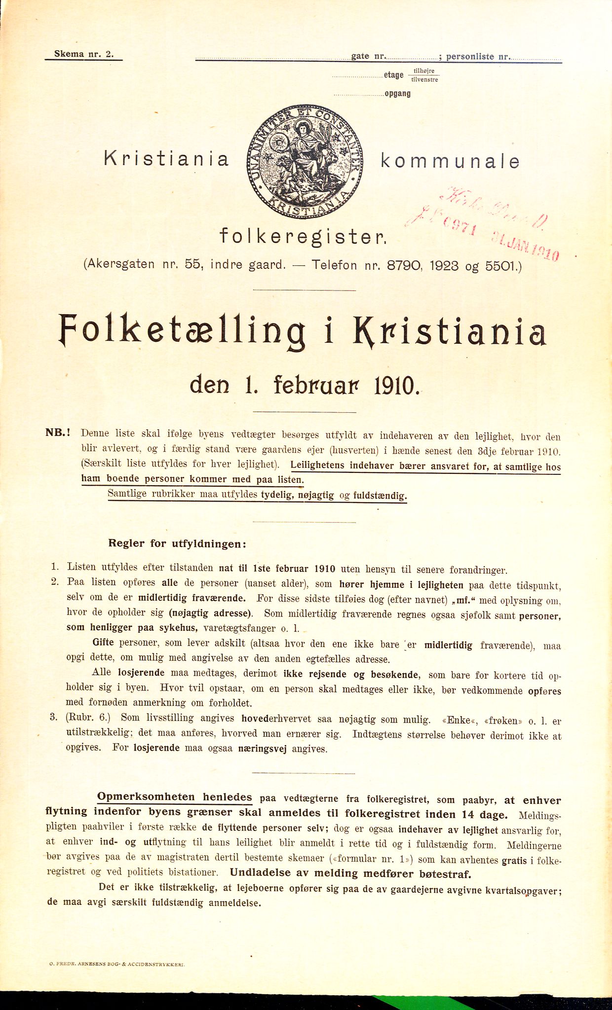 OBA, Municipal Census 1910 for Kristiania, 1910, p. 3205