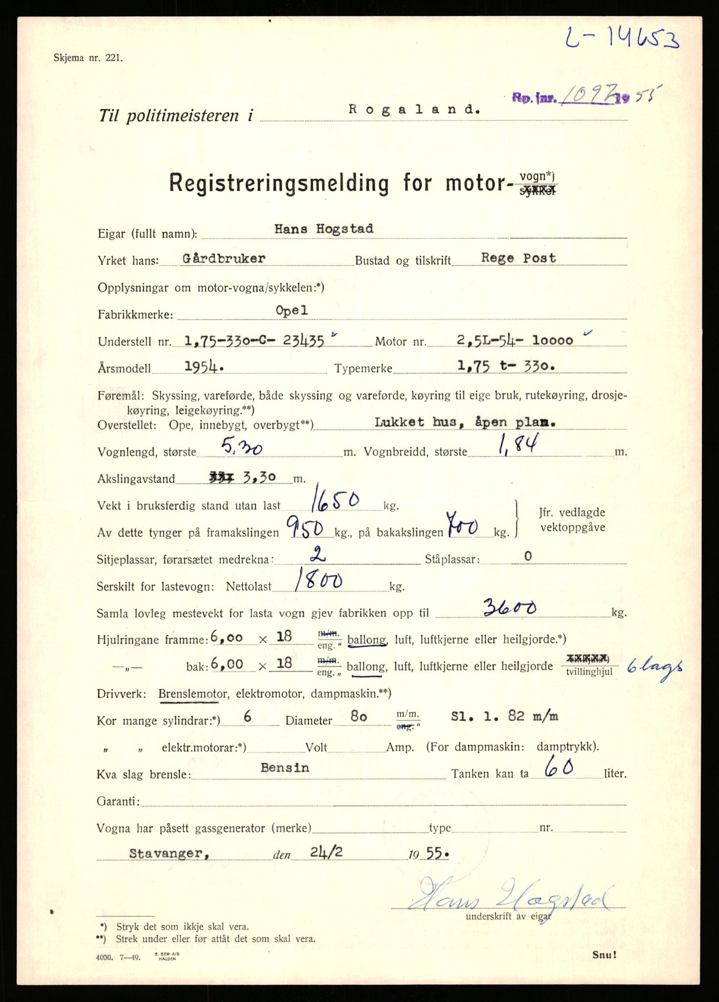 Stavanger trafikkstasjon, AV/SAST-A-101942/0/F/L0027: L-14600 - L-15149, 1930-1971, p. 149