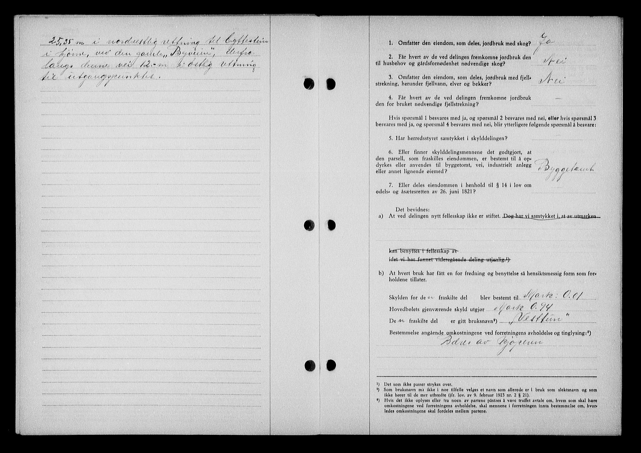 Nedenes sorenskriveri, AV/SAK-1221-0006/G/Gb/Gba/L0048: Mortgage book no. A-II, 1940-1941, Diary no: : 1023/1940