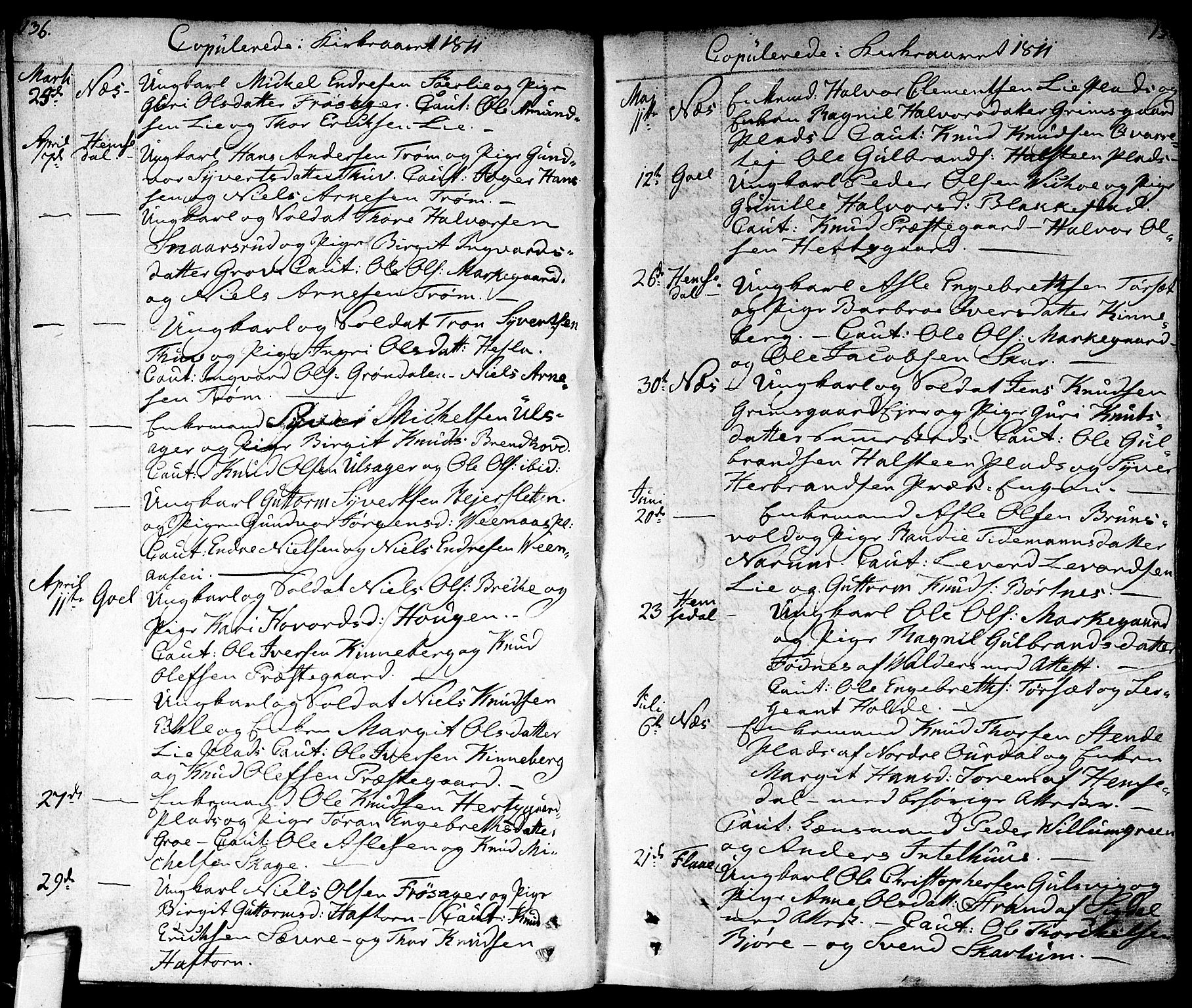 Nes kirkebøker, SAKO/A-236/F/Fa/L0006: Parish register (official) no. 6, 1808-1814, p. 136-137