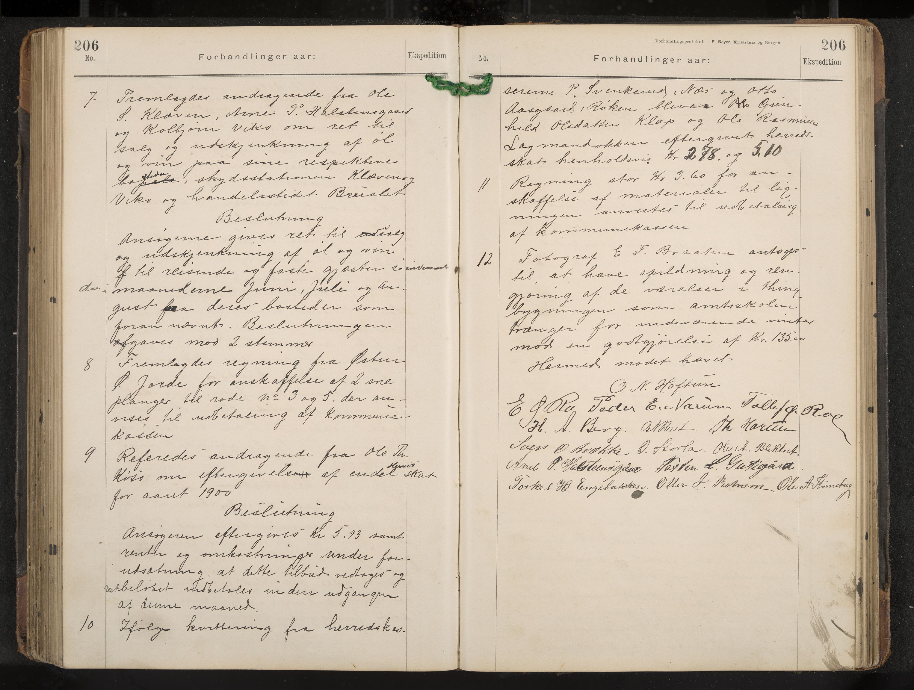 Gol formannskap og sentraladministrasjon, IKAK/0617021-1/A/Aa/L0003: Møtebok, 1892-1905, p. 206