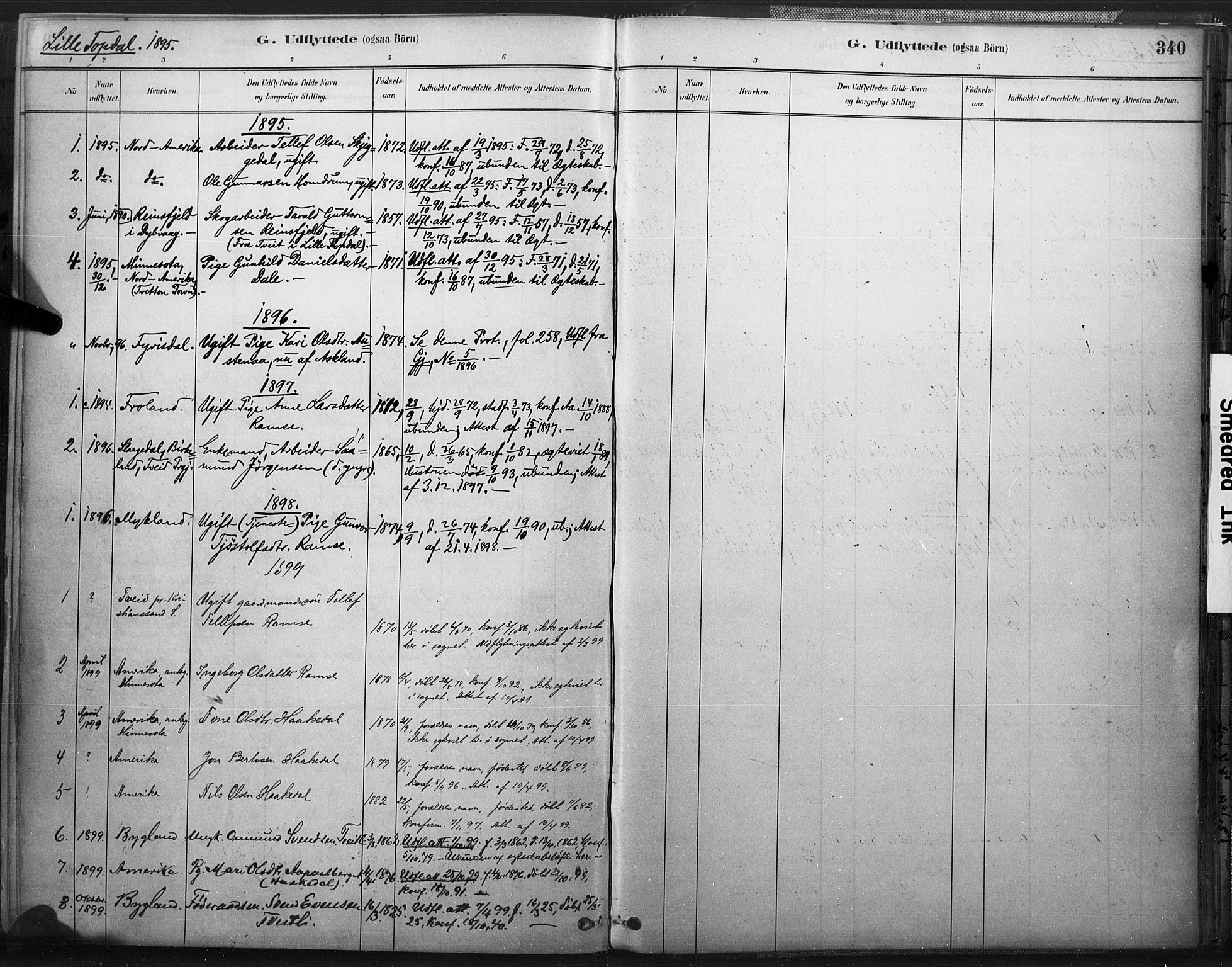 Åmli sokneprestkontor, AV/SAK-1111-0050/F/Fa/Fac/L0010: Parish register (official) no. A 10 /3, 1885-1899, p. 340