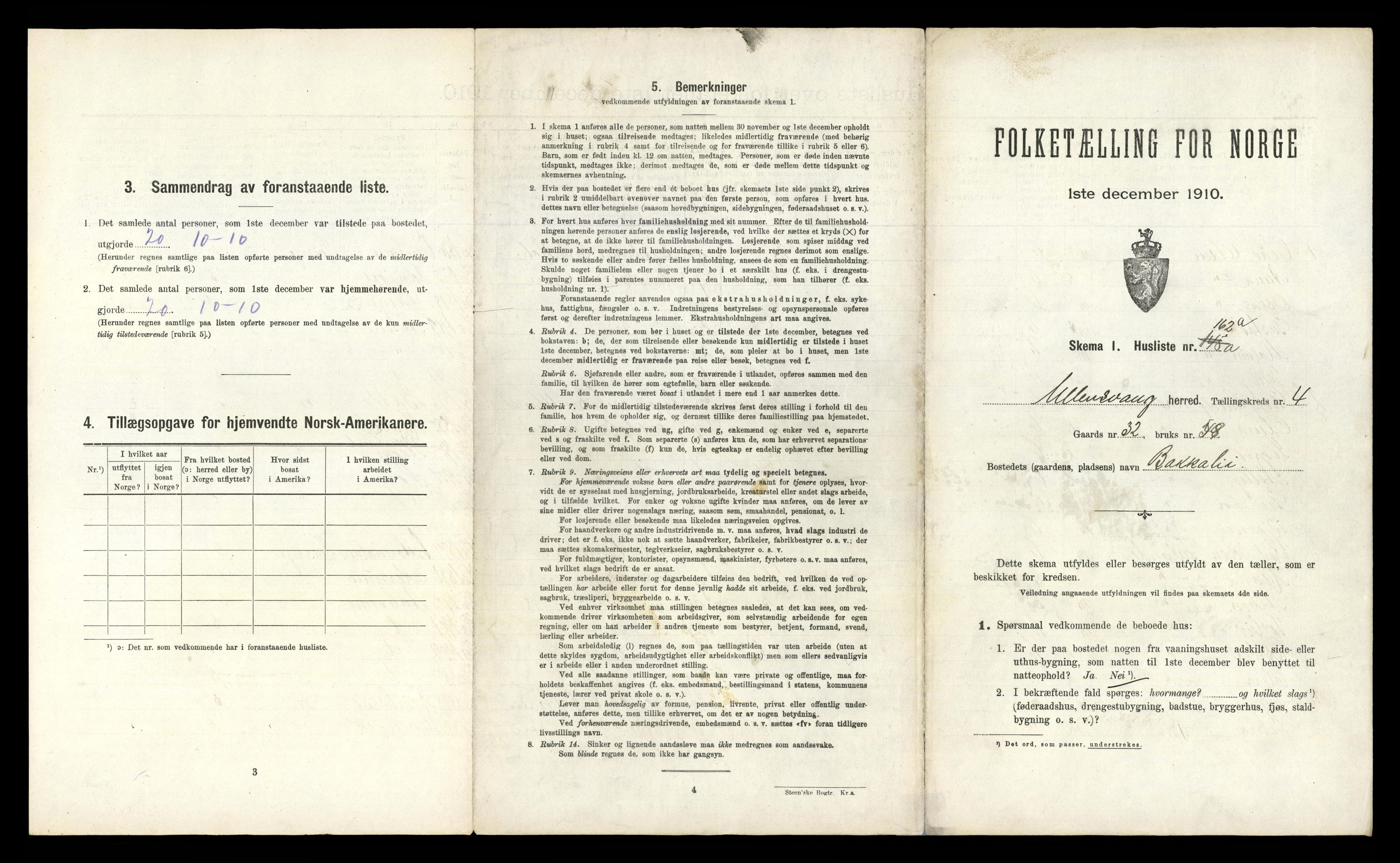 RA, 1910 census for Ullensvang, 1910, p. 729