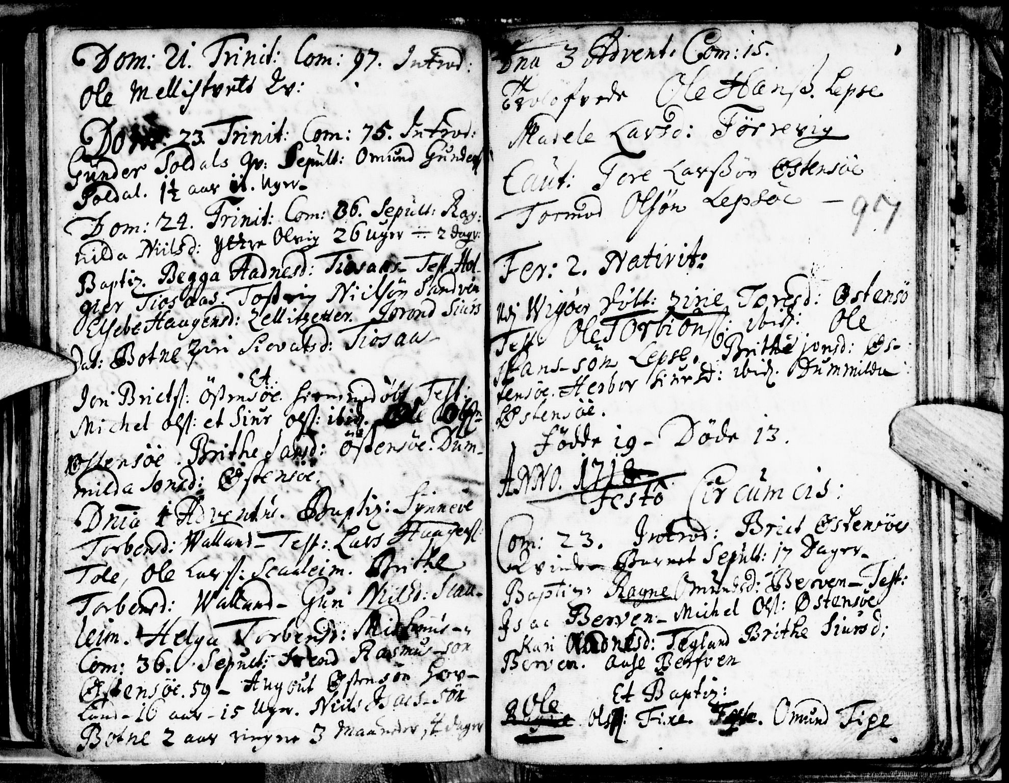 Kvam sokneprestembete, AV/SAB-A-76201/H/Haa: Parish register (official) no. A 1, 1690-1741, p. 97