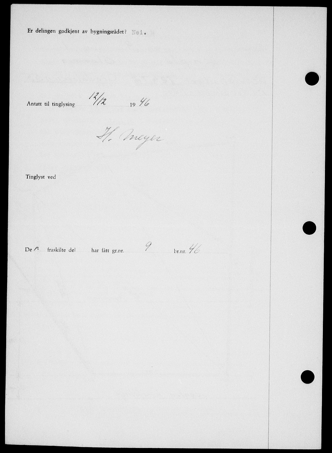 Onsøy sorenskriveri, SAO/A-10474/G/Ga/Gab/L0018: Mortgage book no. II A-18, 1946-1947, Diary no: : 3195/1946