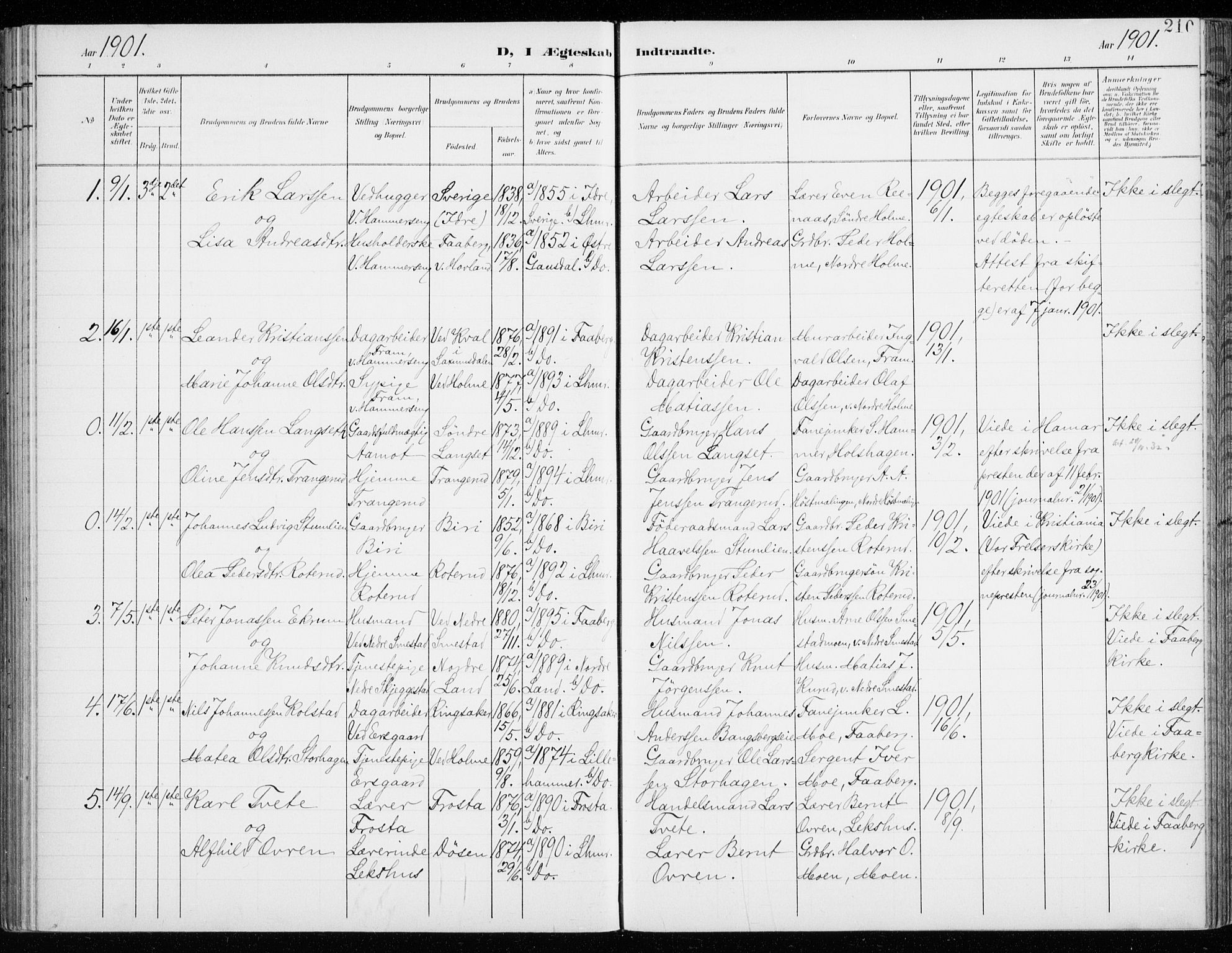 Fåberg prestekontor, SAH/PREST-086/H/Ha/Haa/L0011: Parish register (official) no. 11, 1899-1913, p. 210