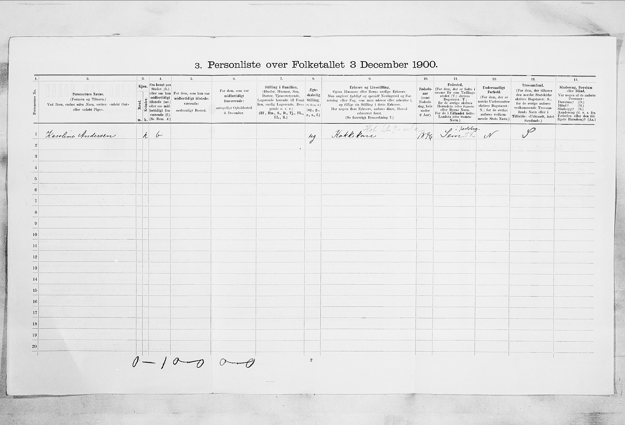 RA, 1900 census for Tønsberg, 1900, p. 896