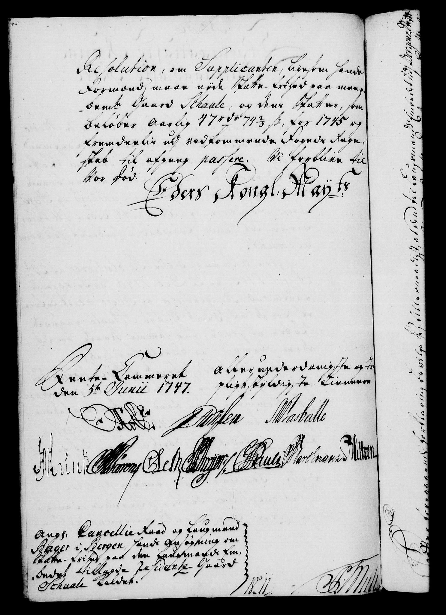 Rentekammeret, Kammerkanselliet, RA/EA-3111/G/Gf/Gfa/L0029: Norsk relasjons- og resolusjonsprotokoll (merket RK 52.29), 1746-1747, p. 376