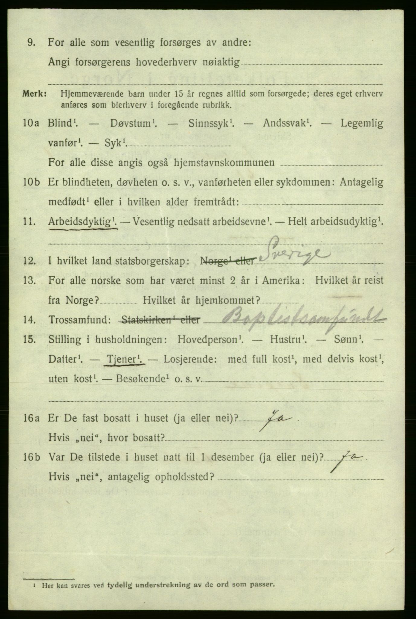 SAO, 1920 census for Fredrikshald, 1920, p. 9242