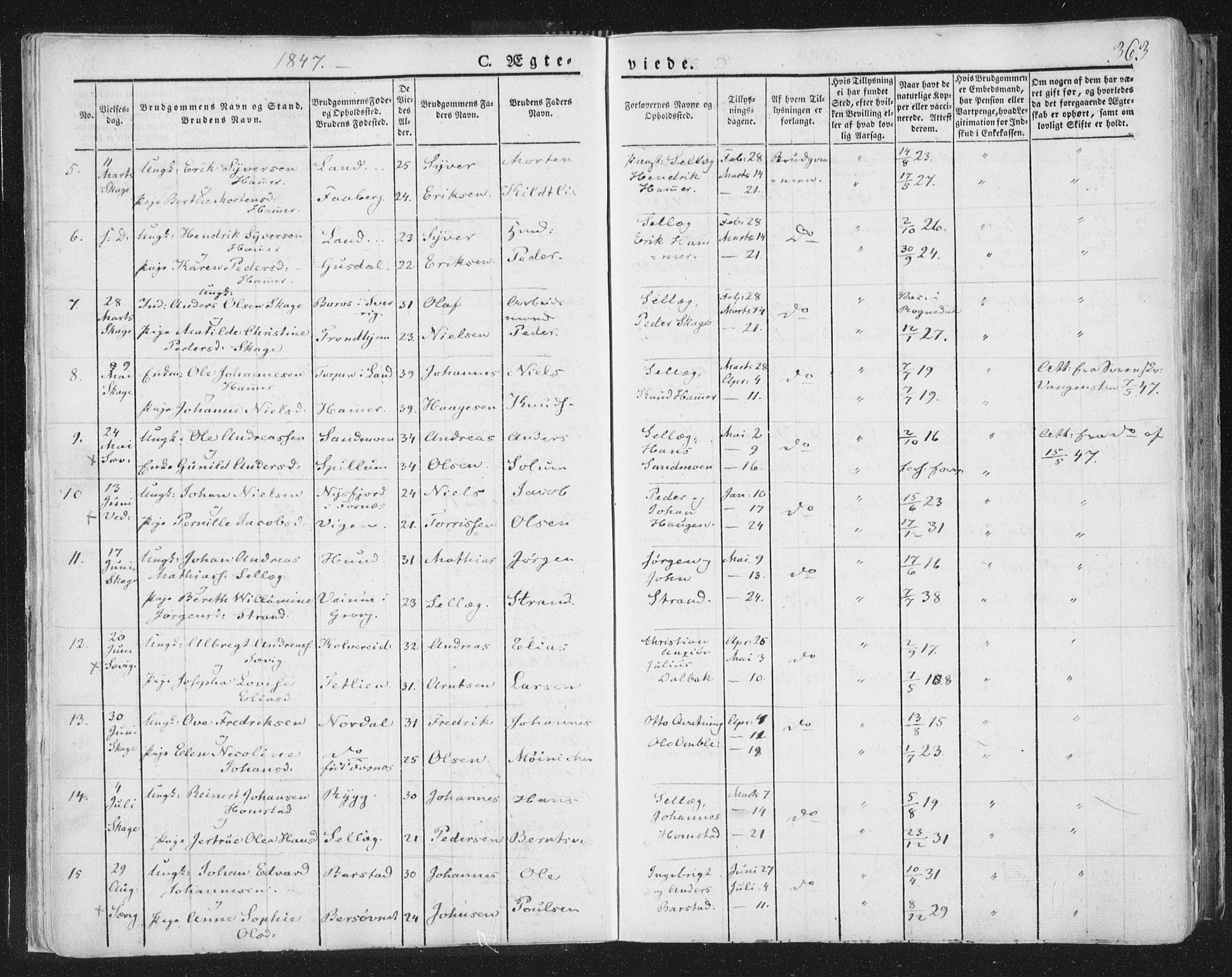 Ministerialprotokoller, klokkerbøker og fødselsregistre - Nord-Trøndelag, SAT/A-1458/764/L0552: Parish register (official) no. 764A07b, 1824-1865, p. 363