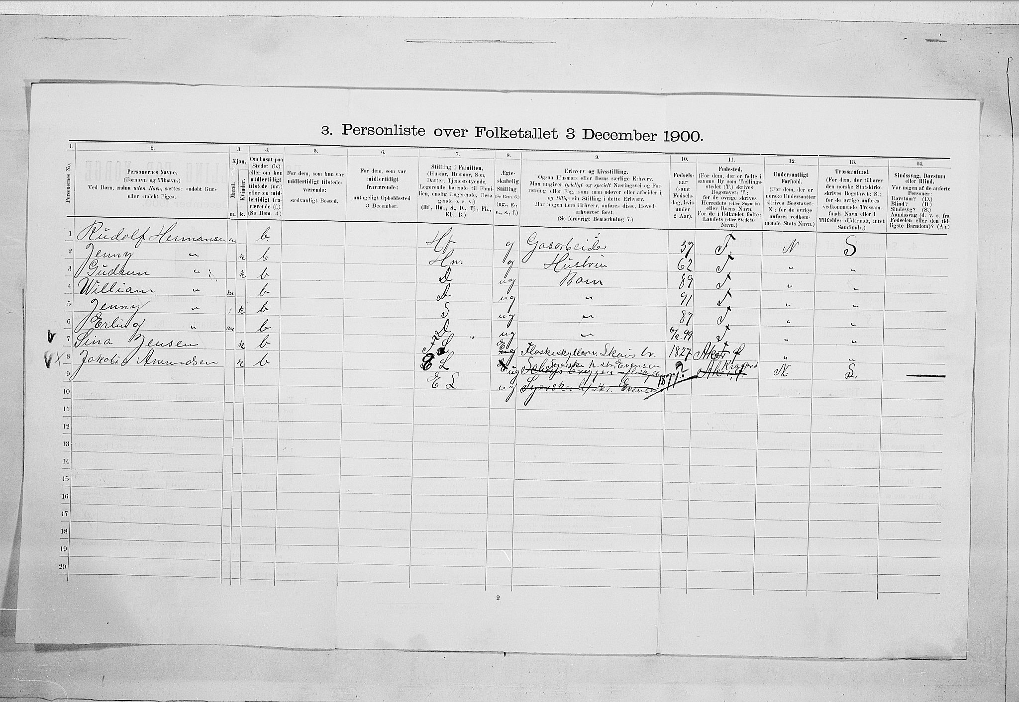 SAO, 1900 census for Kristiania, 1900, p. 108520