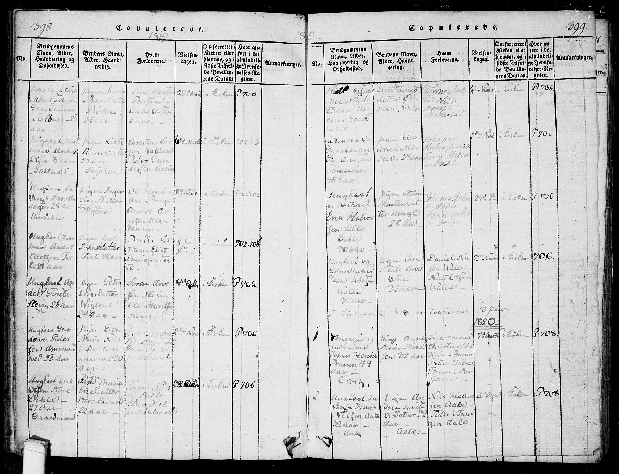 Onsøy prestekontor Kirkebøker, SAO/A-10914/F/Fa/L0002: Parish register (official) no. I 2, 1814-1840, p. 398-399