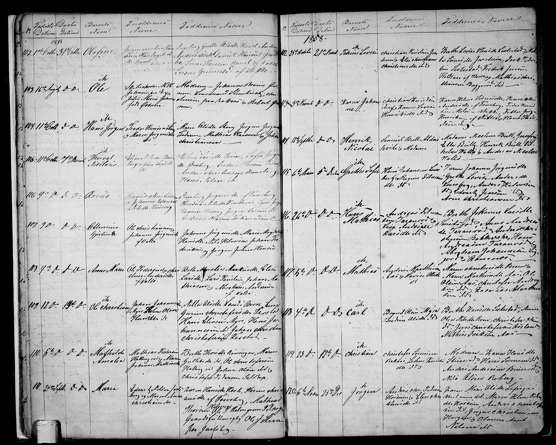 Sem kirkebøker, AV/SAKO-A-5/G/Ga/L0004: Parish register (copy) no. I 4, 1855-1877