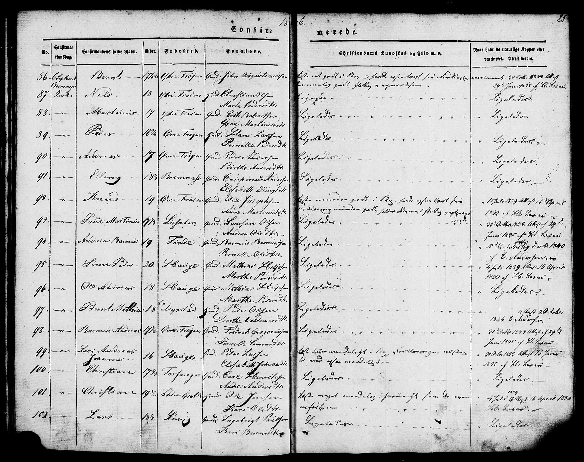 Kinn sokneprestembete, SAB/A-80801/H/Haa/Haaa/L0007: Parish register (official) no. A 7, 1841-1858, p. 25