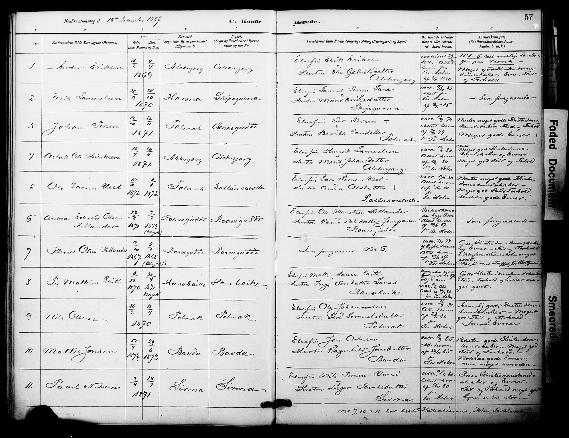 Nesseby sokneprestkontor, SATØ/S-1330/H/Ha/L0005kirke: Parish register (official) no. 5, 1885-1906, p. 57