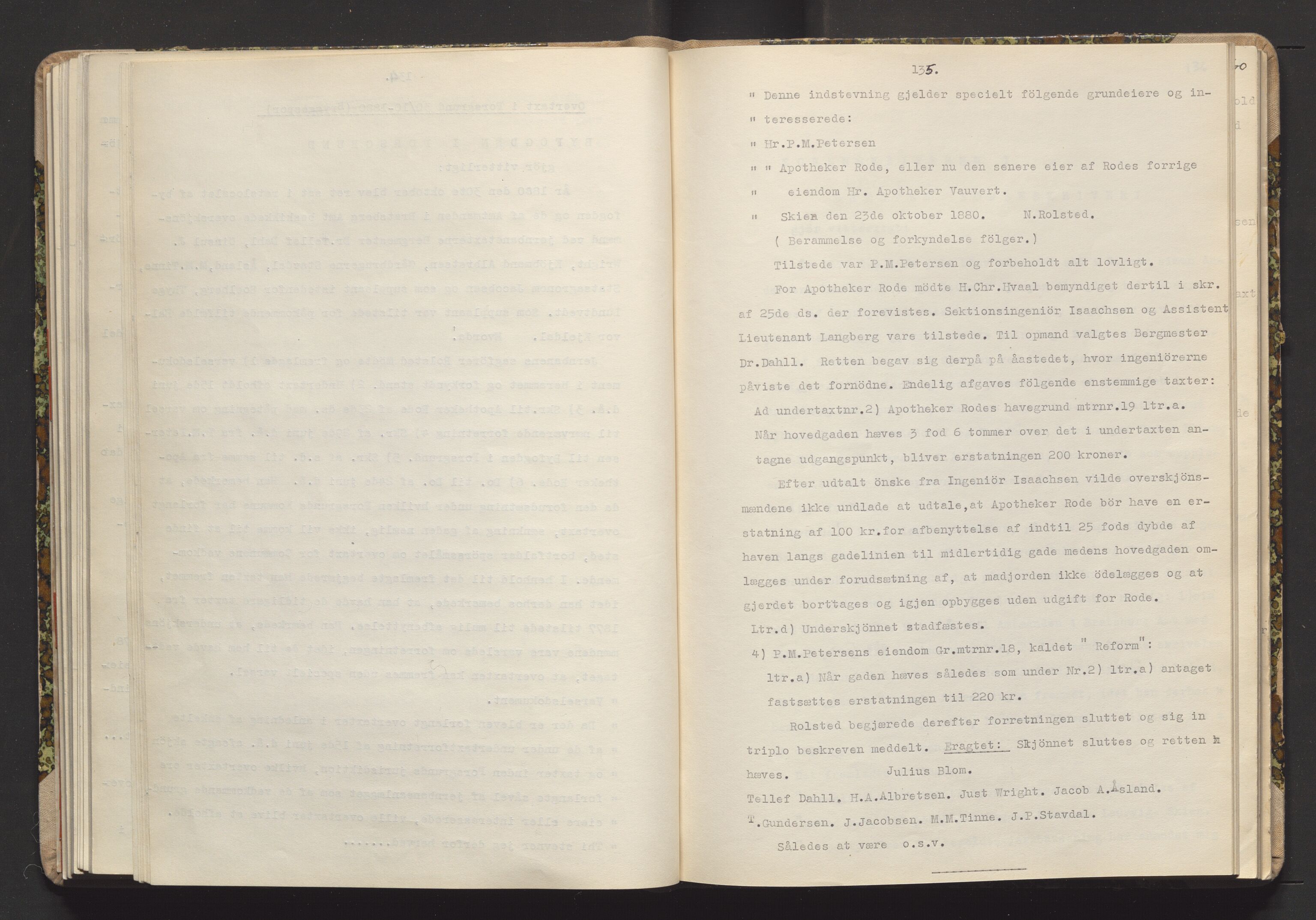 Norges Statsbaner Drammen distrikt (NSB), AV/SAKO-A-30/Y/Yc/L0007: Takster Vestfoldbanen strekningen Eidanger-Porsgrunn-Gjerpen samt sidelinjen Eidanger-Brevik, 1877-1896, p. 135