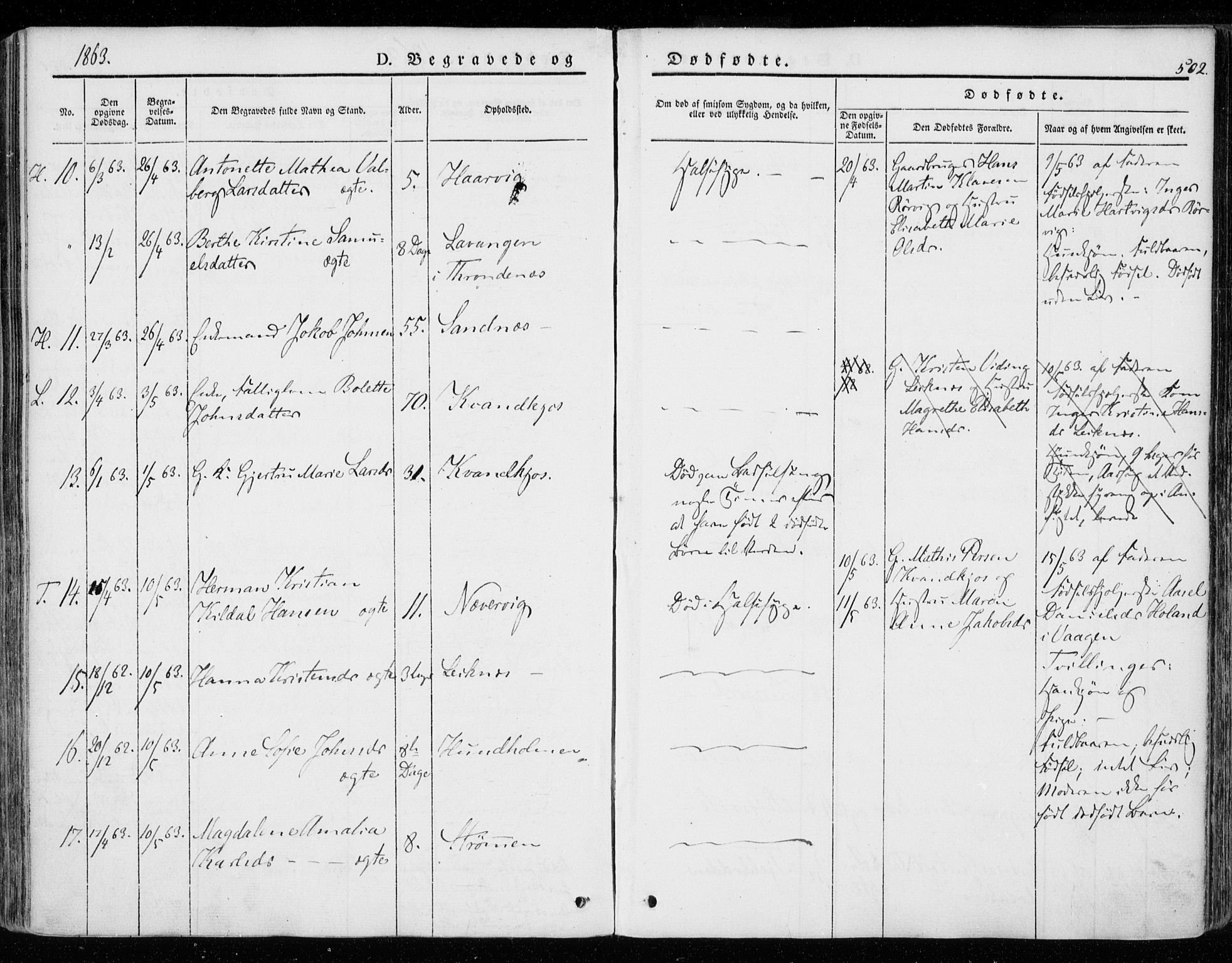 Ministerialprotokoller, klokkerbøker og fødselsregistre - Nordland, AV/SAT-A-1459/872/L1033: Parish register (official) no. 872A08, 1840-1863, p. 502