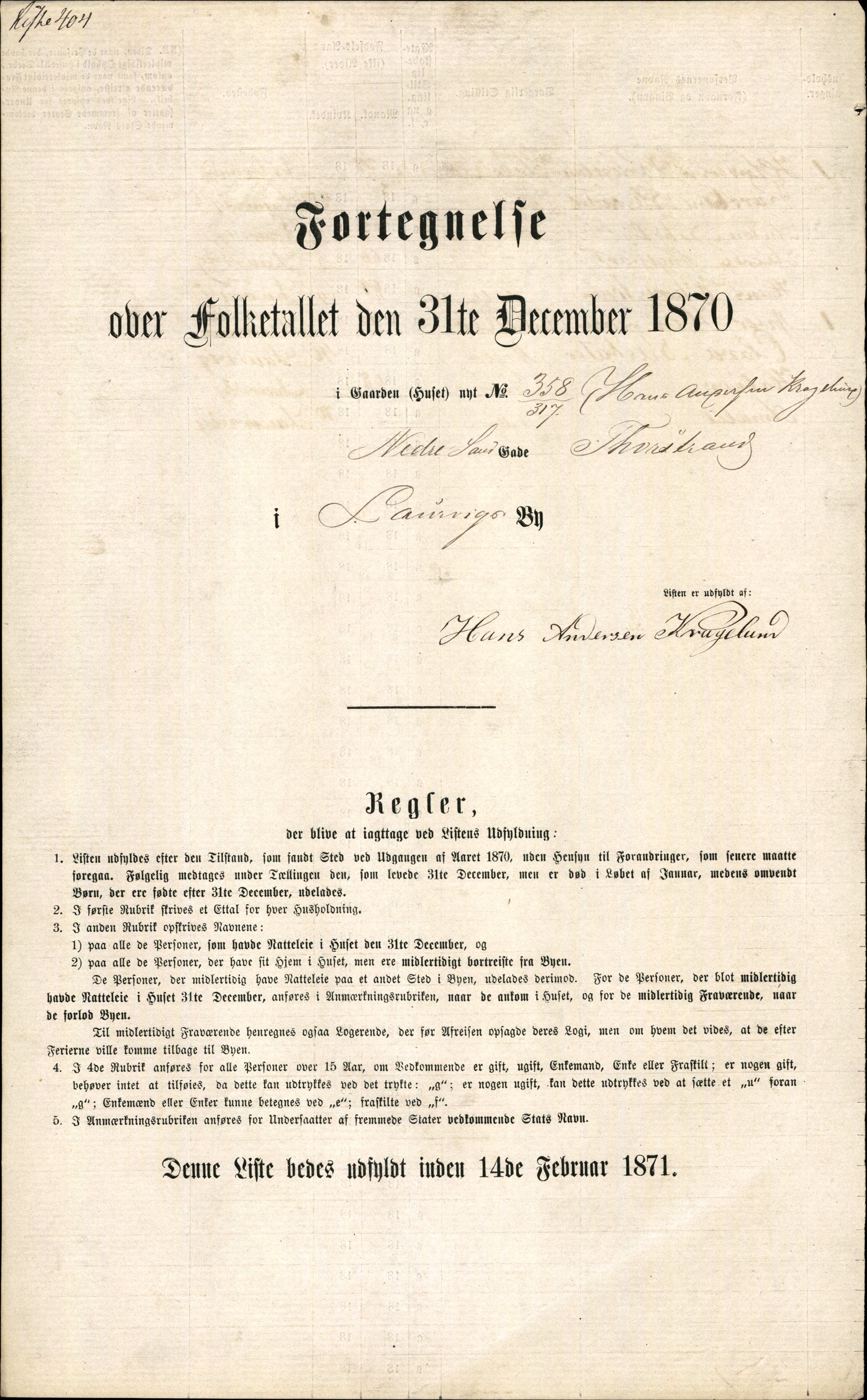 RA, 1870 census for 0707 Larvik, 1870, p. 829