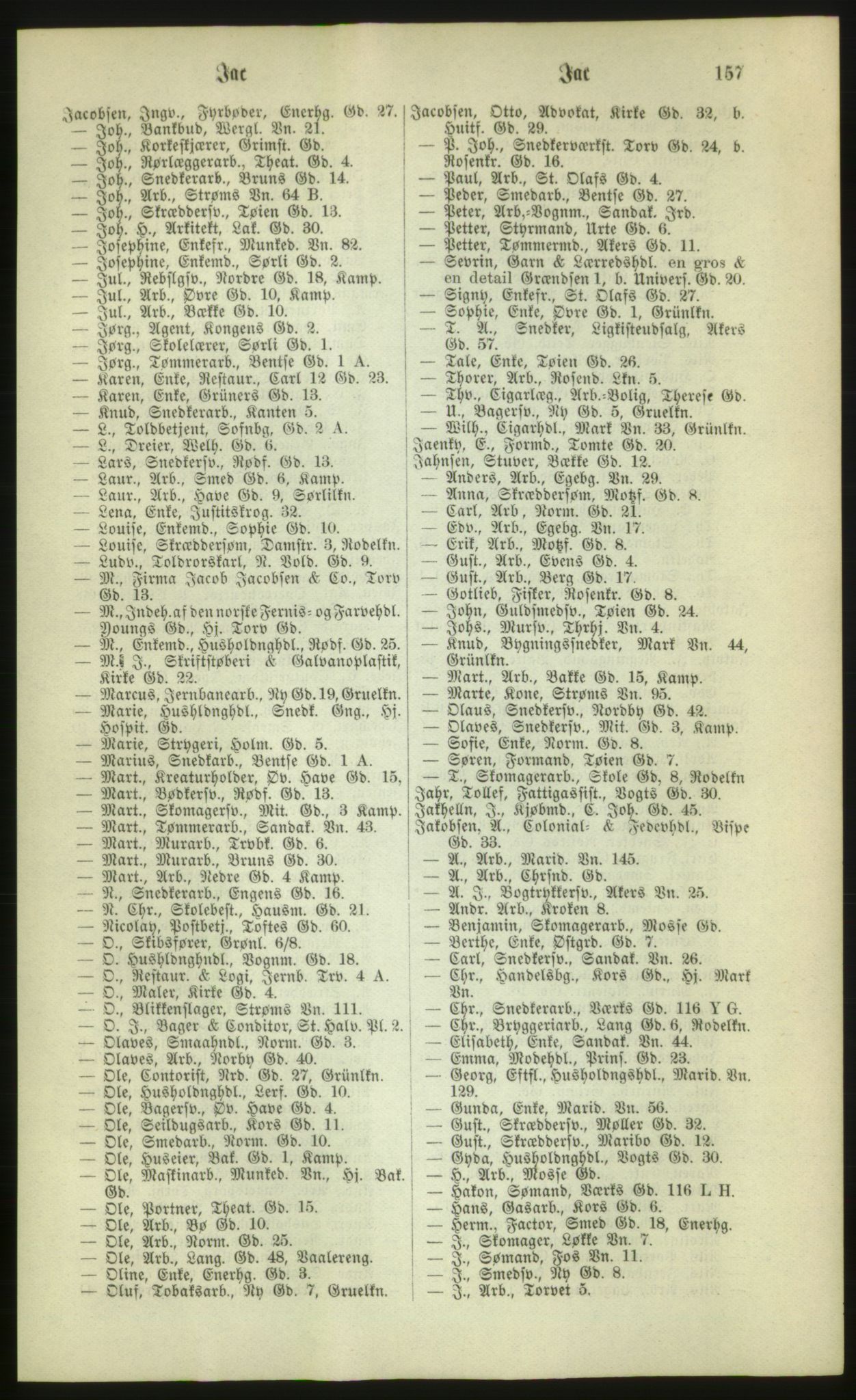 Kristiania/Oslo adressebok, PUBL/-, 1880, p. 157