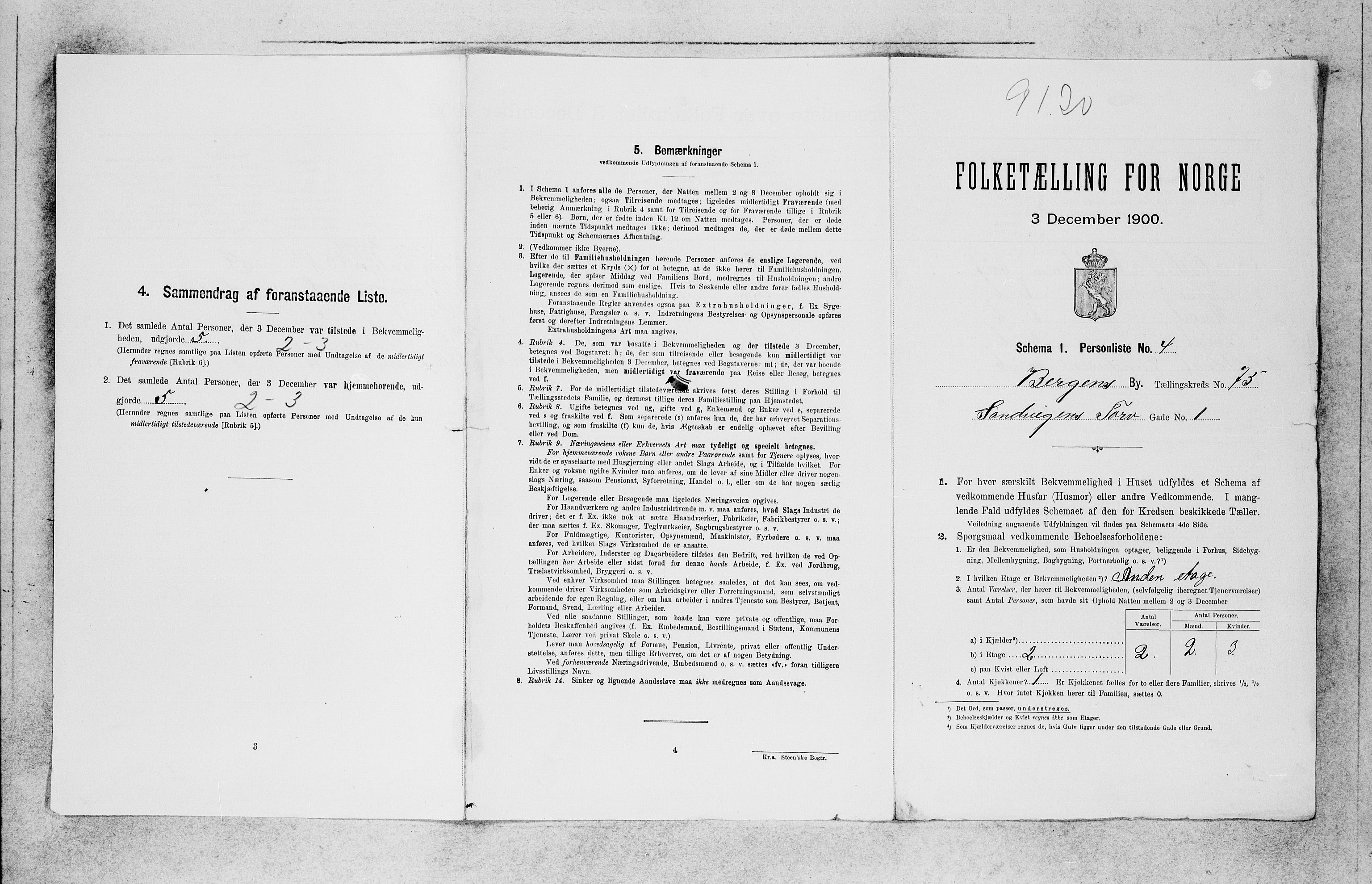 SAB, 1900 census for Bergen, 1900, p. 15420